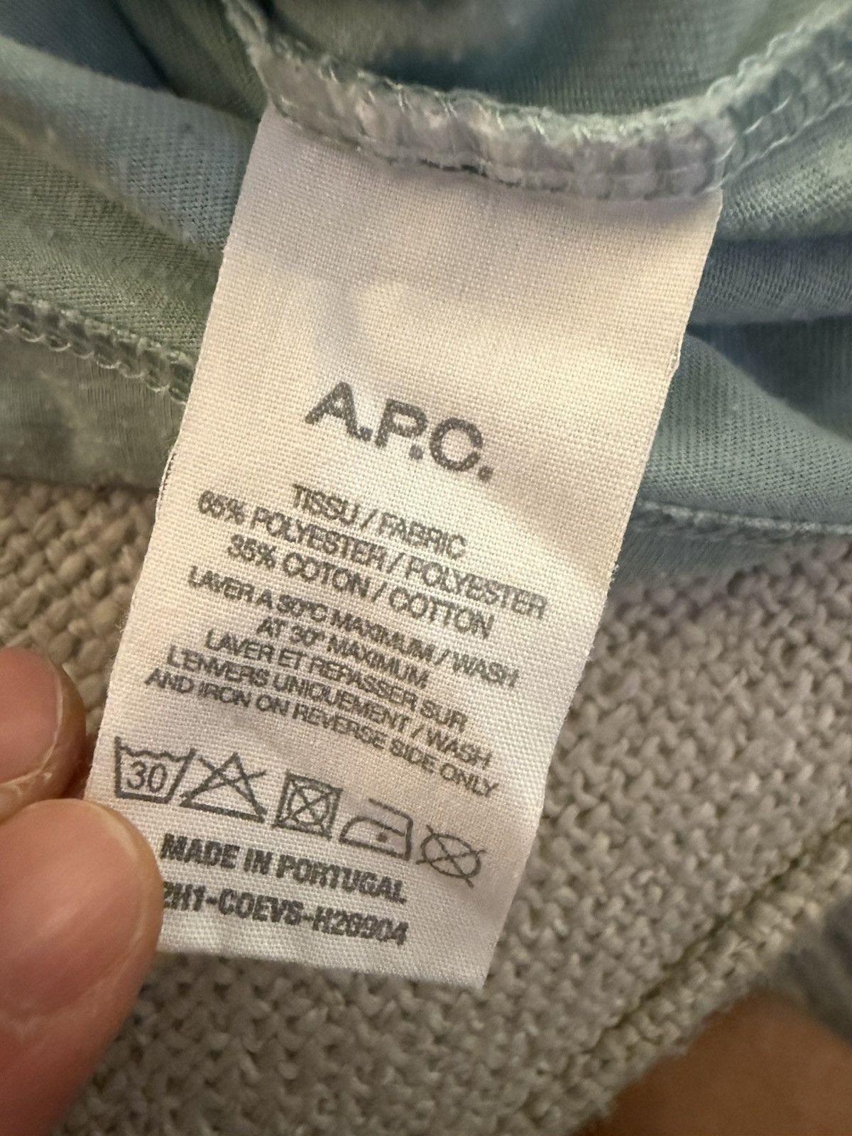 A.P.C. A.P.C. Item 001 — 39 Rue Madame Tee — Light Blue, XL Size US XL / EU 56 / 4 - 5 Thumbnail