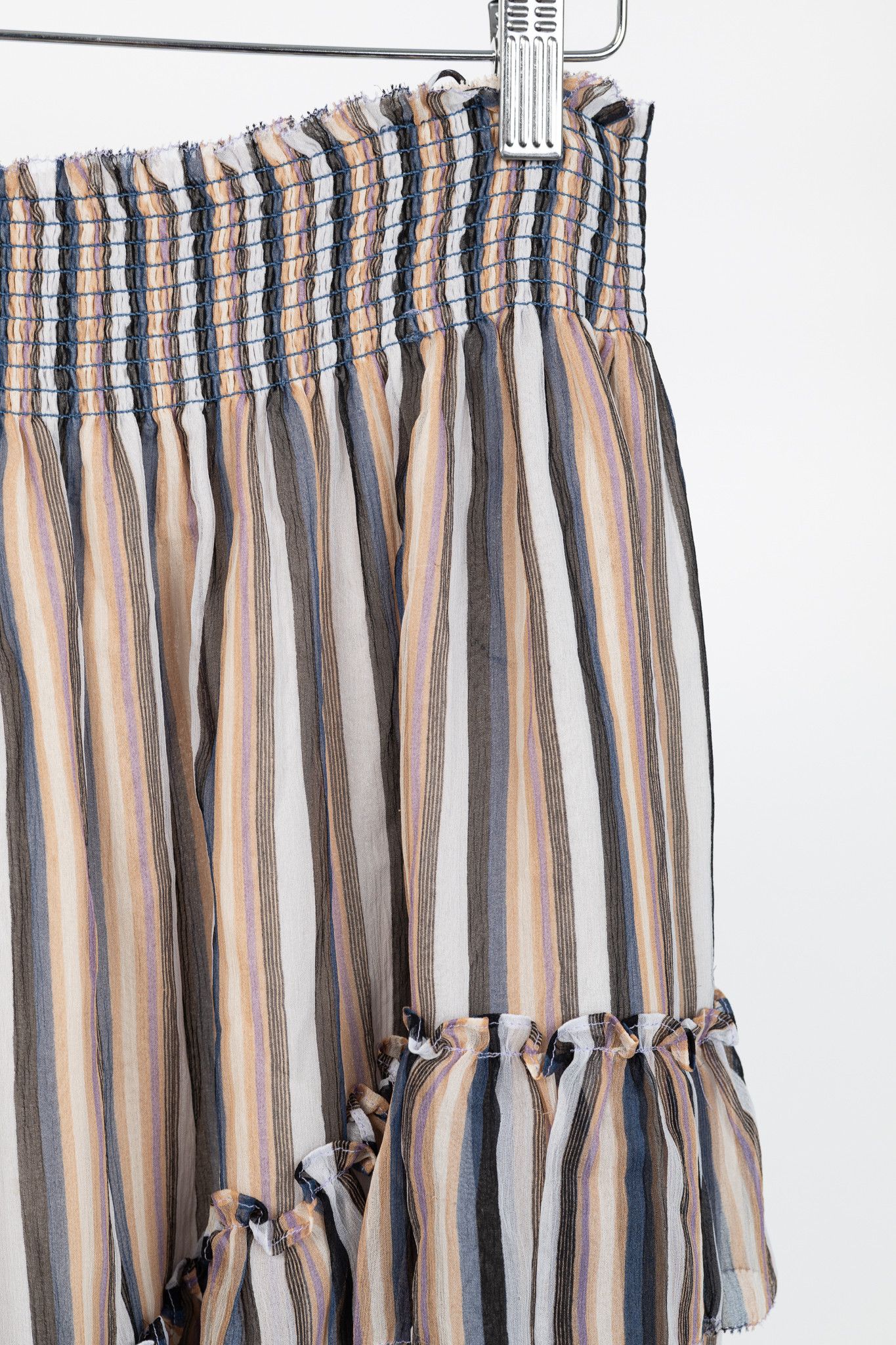 Derek Lam 10 Crosby Derek Lam 10 Crosby Orange Striped Silk Ruffle Mini Skirt Size 27" / US 4 / IT 40 - 4 Thumbnail