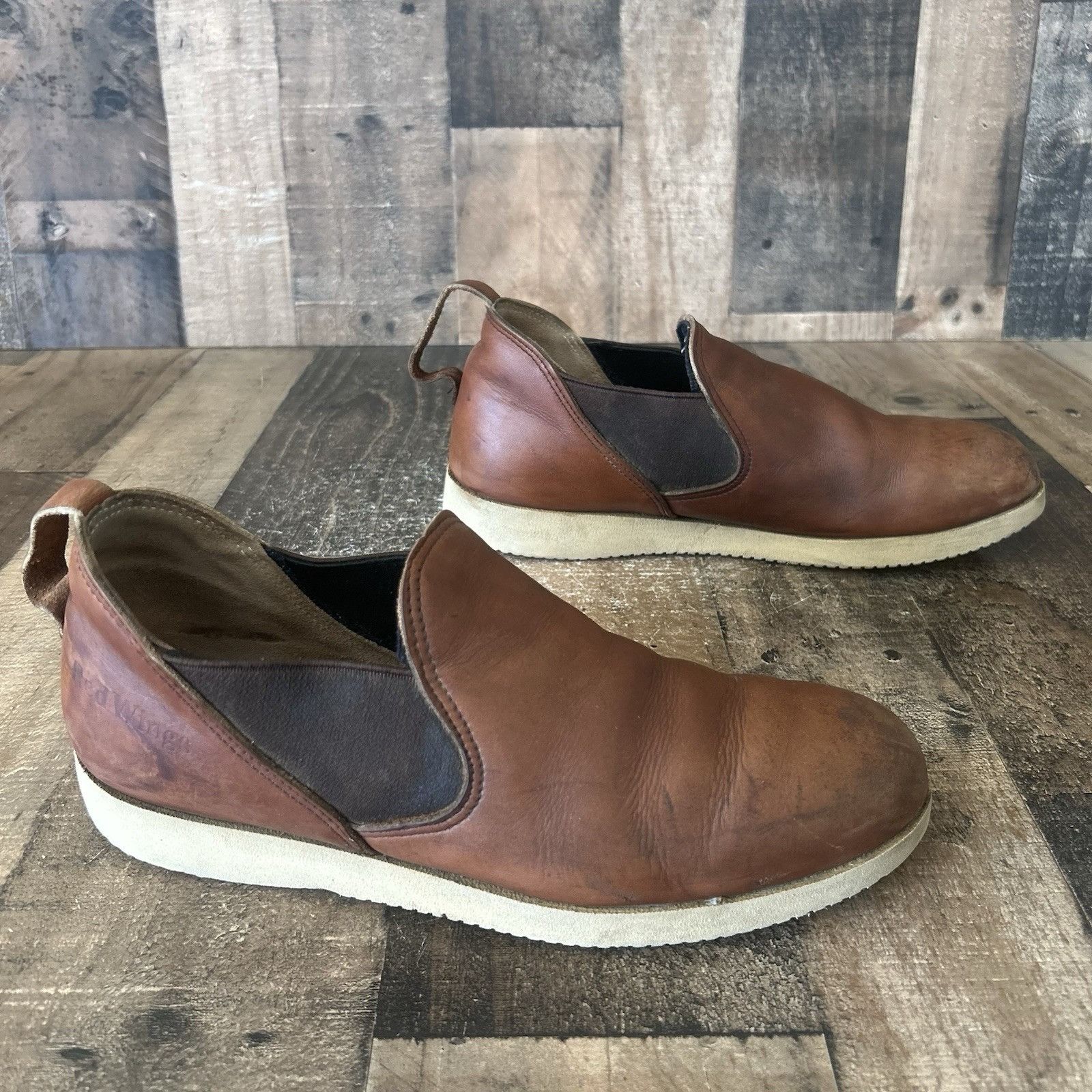 Red Wing Shoes Mens Size 12 Brown Leather Slip On Vibram Sole Casual VTG Romeo RED WING BLACKSMITH BOOT VIBRAM SOLE MEN – TREND BOSTON main image 4