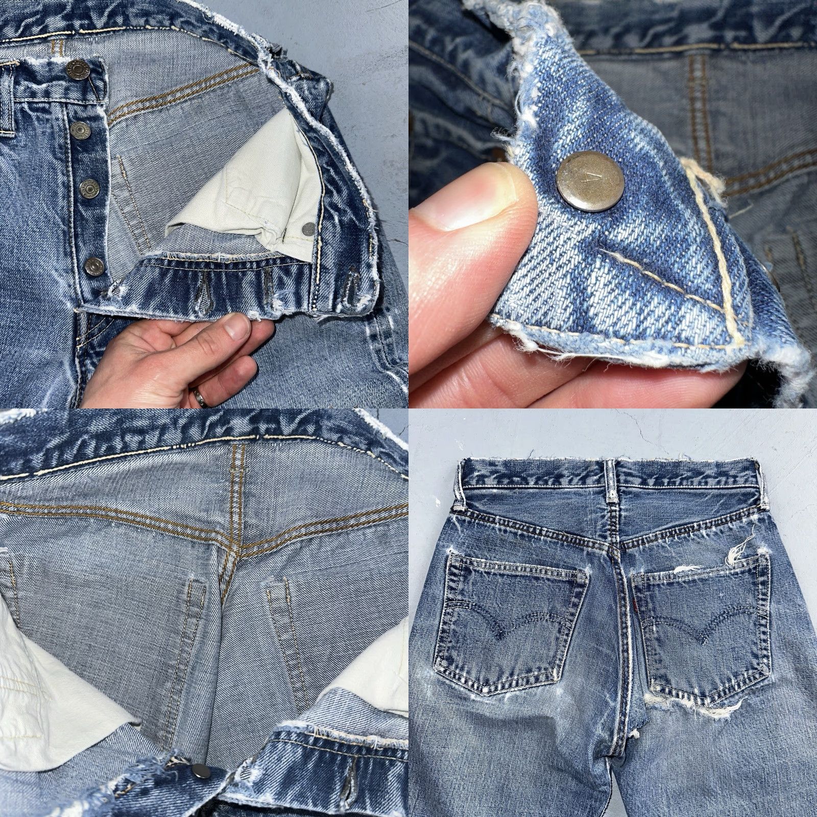 Levi's VINTAGE Levi's 501 XX Jeans Classic Denim Blue 1960s USA Big E Redline Selvedge 26x31 Mens Size US 26 / EU 42 - 9 Thumbnail