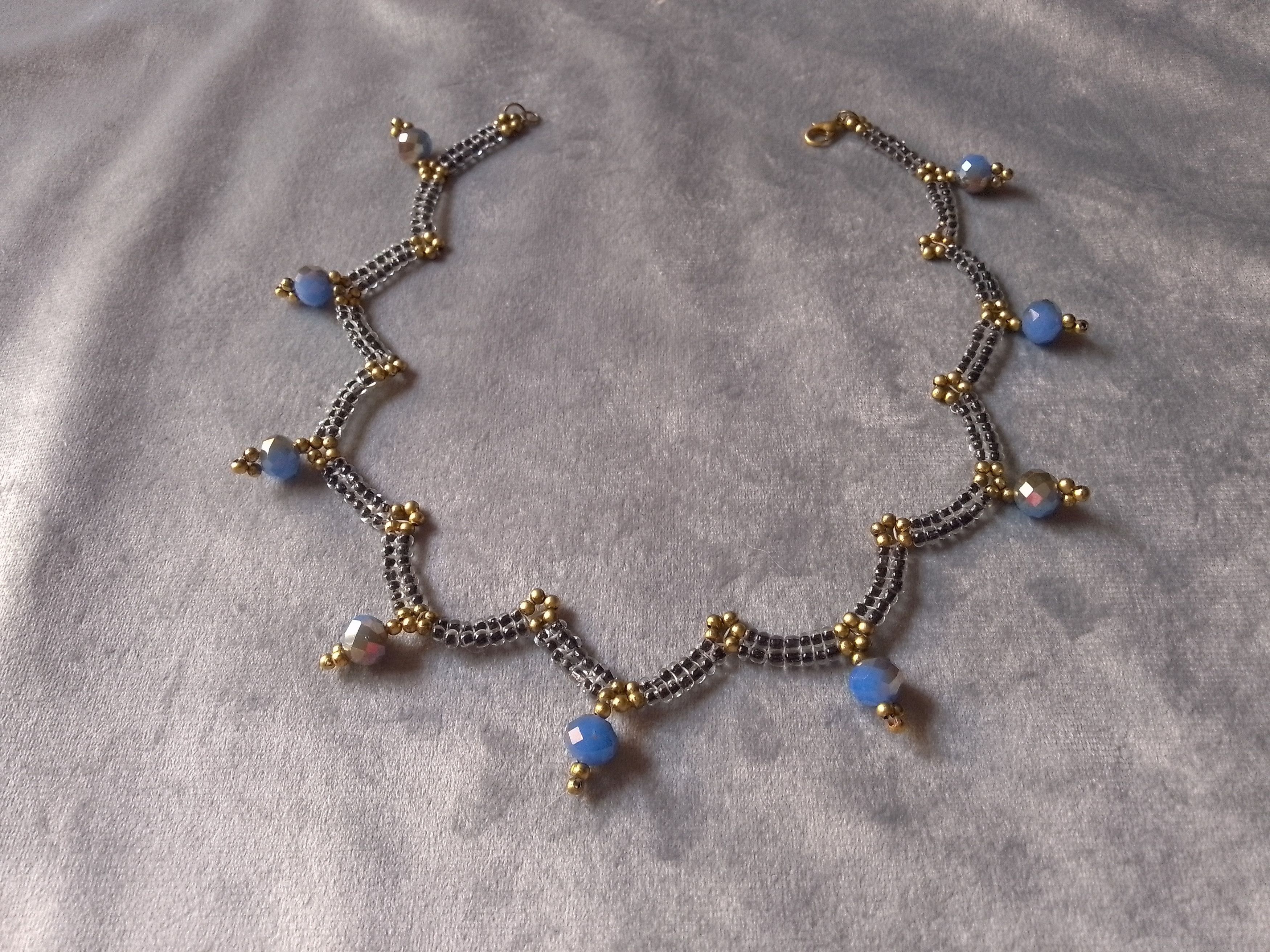 Handmade Necklace Black Blue Fine Crystals Pendants Elegant Size ONE SIZE - 1 Thumbnail