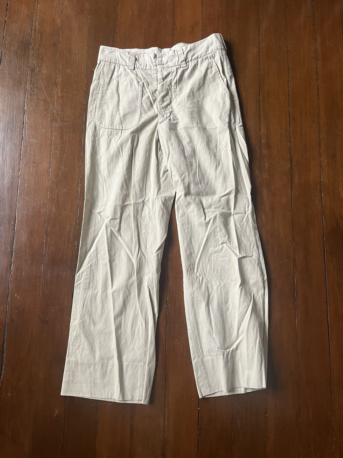 Maison Margiela 2004 Maison Margiela Khaki Wide Leg Pants Size US 30 / EU 46 - 2 Thumbnail