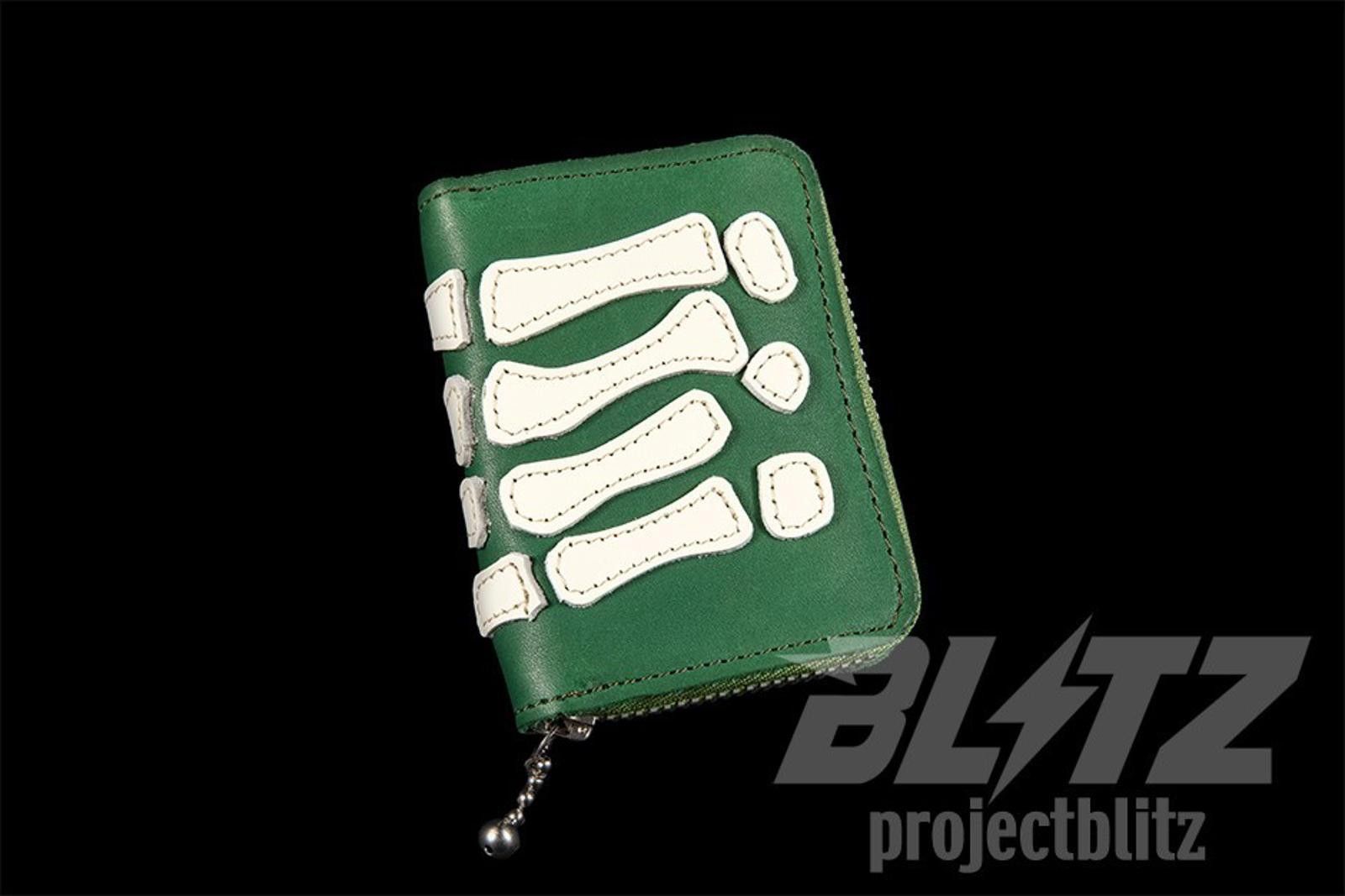 Kapital KAPITAL THUMBS UP BONE HAND ZIP LEATHER WALLET GREEN Size ONE SIZE - 1 Thumbnail