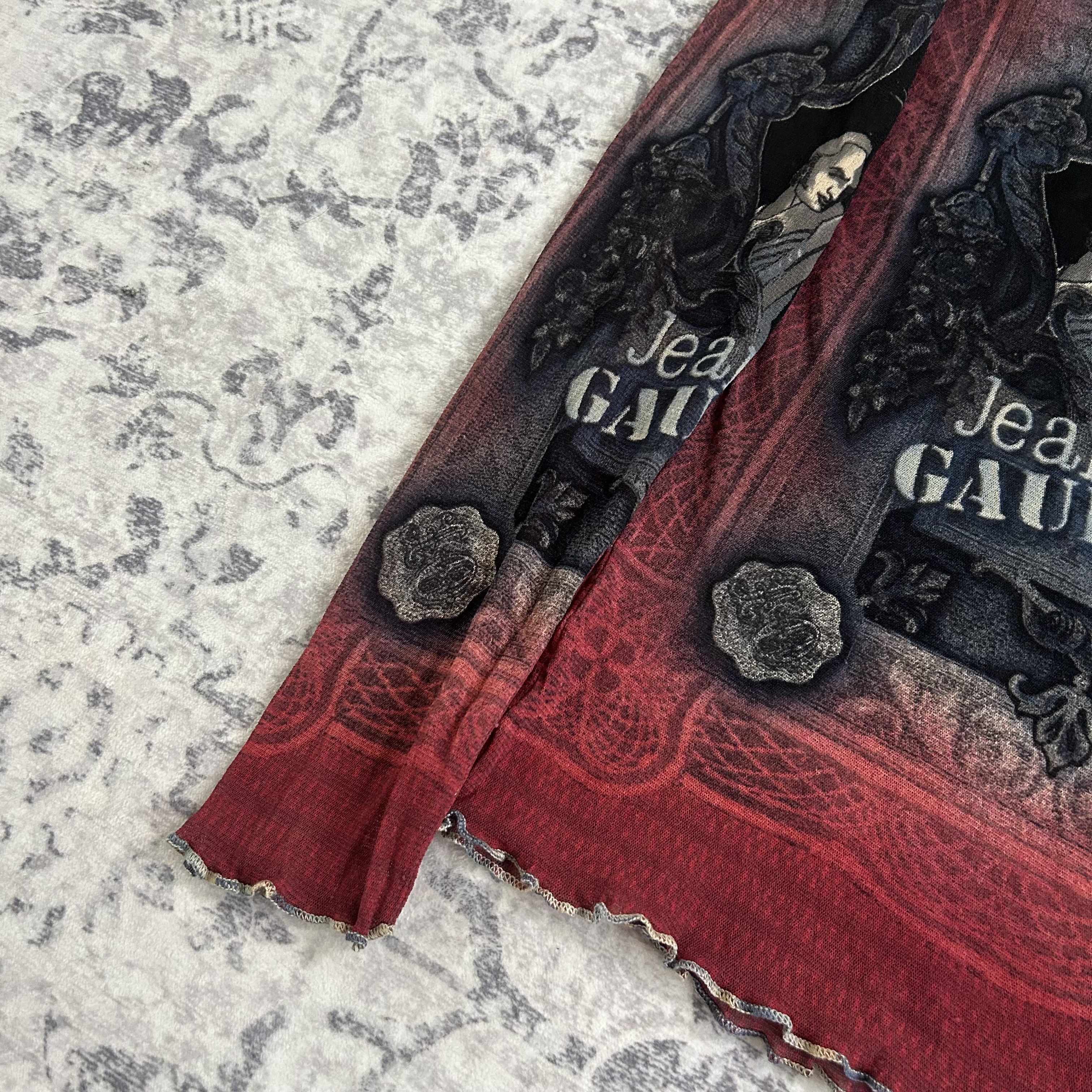 Jean Paul Gaultier Jean Paul Gaultier Red Long Sleeve Tattoo Tee Shirt Size US S / EU 44-46 / 1 - 3 Thumbnail