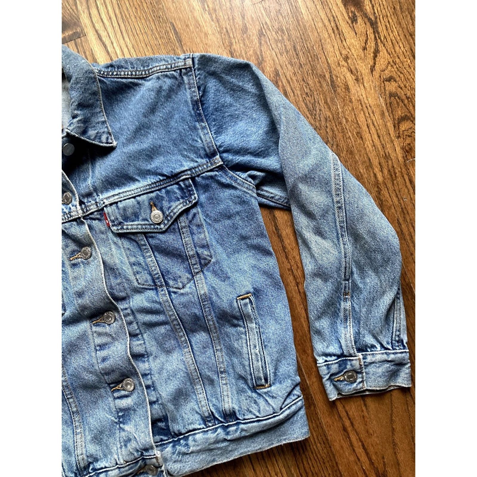 Levi's VINTAGE Levis Denim Trucker Jacket Womens Size Small Blue Medium Wash Size S / US 4 / IT 40 - 3 Thumbnail