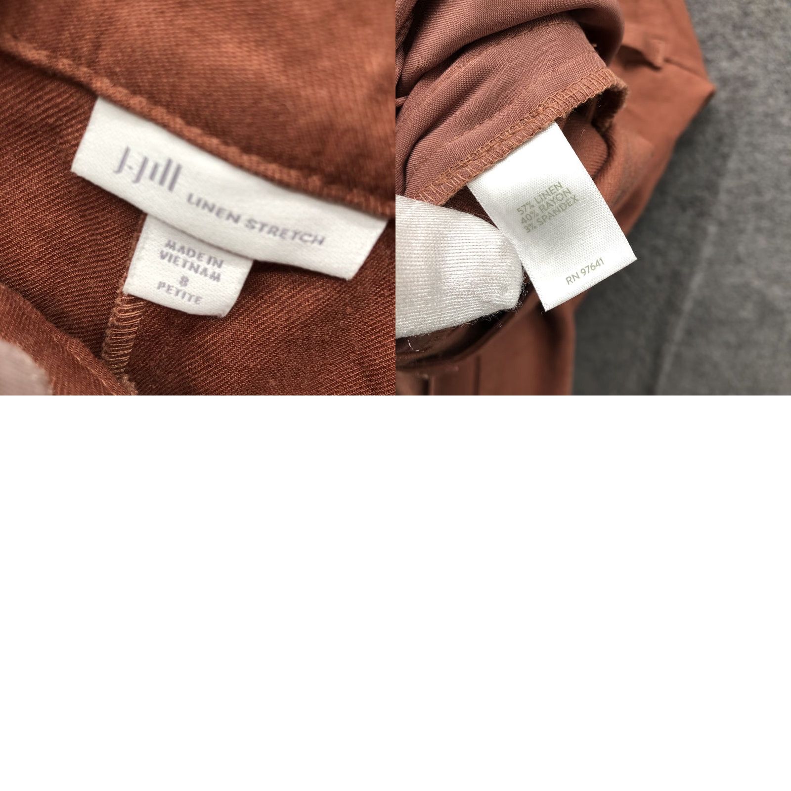 J. Jill J. Jill Pants Womens 8P Clay Linen Blend Crop Chino Flat Front Mid Rise Straight Size 30" / US 8 / IT 44 - 8 Thumbnail