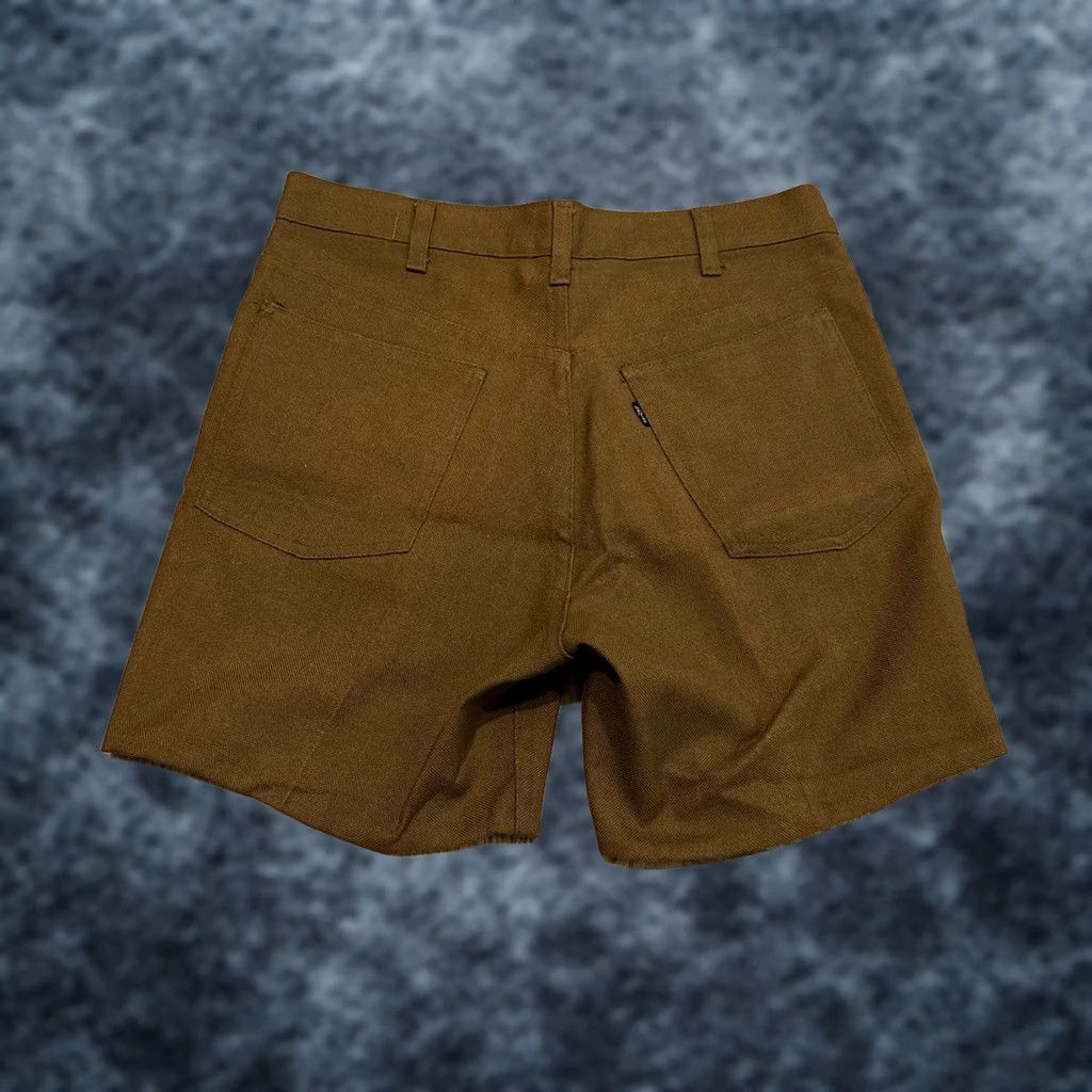 Levi's VINTAGE Levi’s Sta Prest Short Shorts Regular 31 Brown Zip Hemmed Mens Shorts 80s Retro USA Talon Size US 31 - 1 Thumbnail