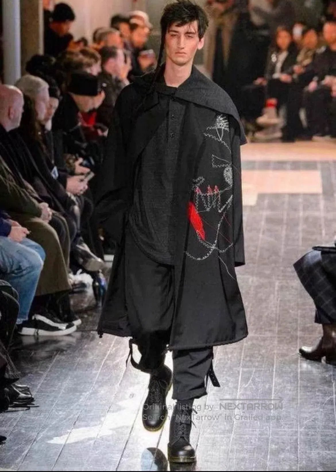 Yohji Yamamoto Yohji Yamamoto Embroidered Wool Coat. Size XL / US 12-14 / IT 48-50 - 5 Thumbnail