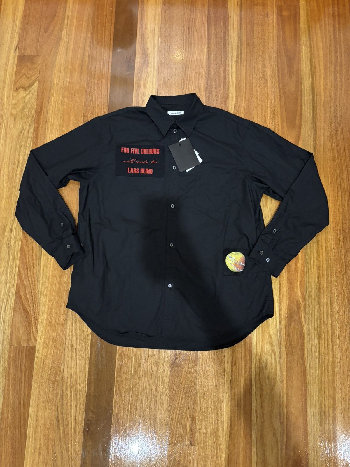 Undercover Undercover SS25 Patch Print Long Sleeve Collared Shirt Black Size US L / EU 52-54 / 3 - 2 Thumbnail