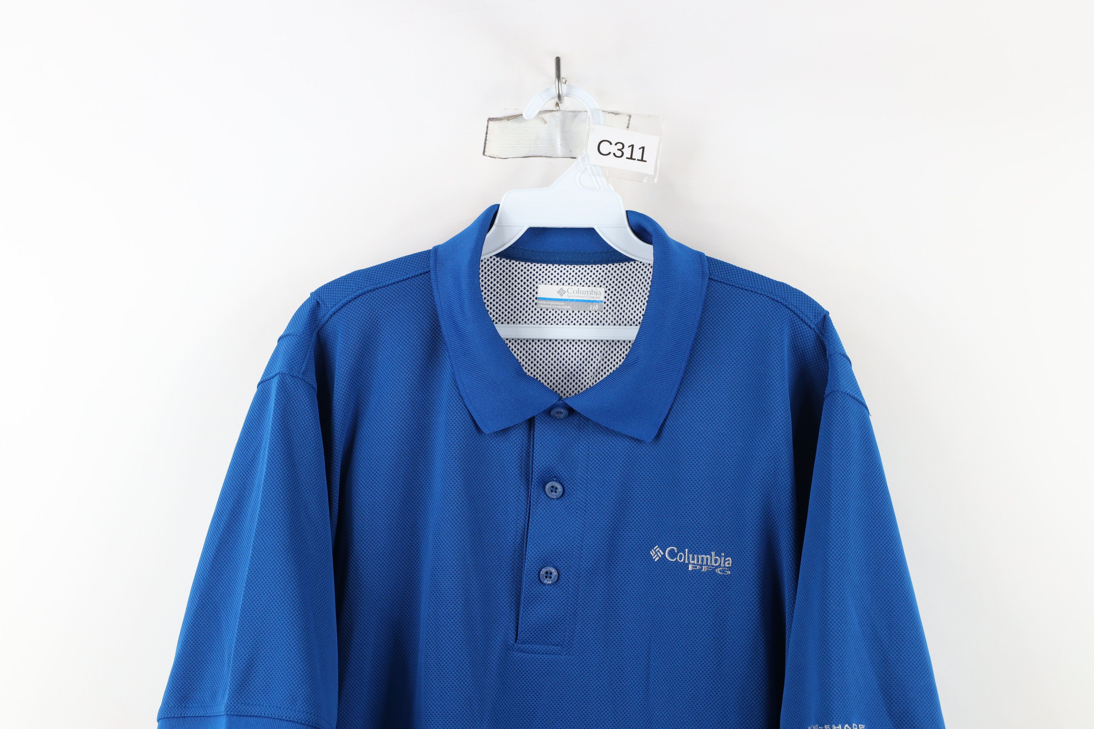 Columbia × Vintage Columbia PFG Performance Fishing Gear Knit Polo Shirt Blue Size US L / EU 52-54 / 3 - 2 Thumbnail