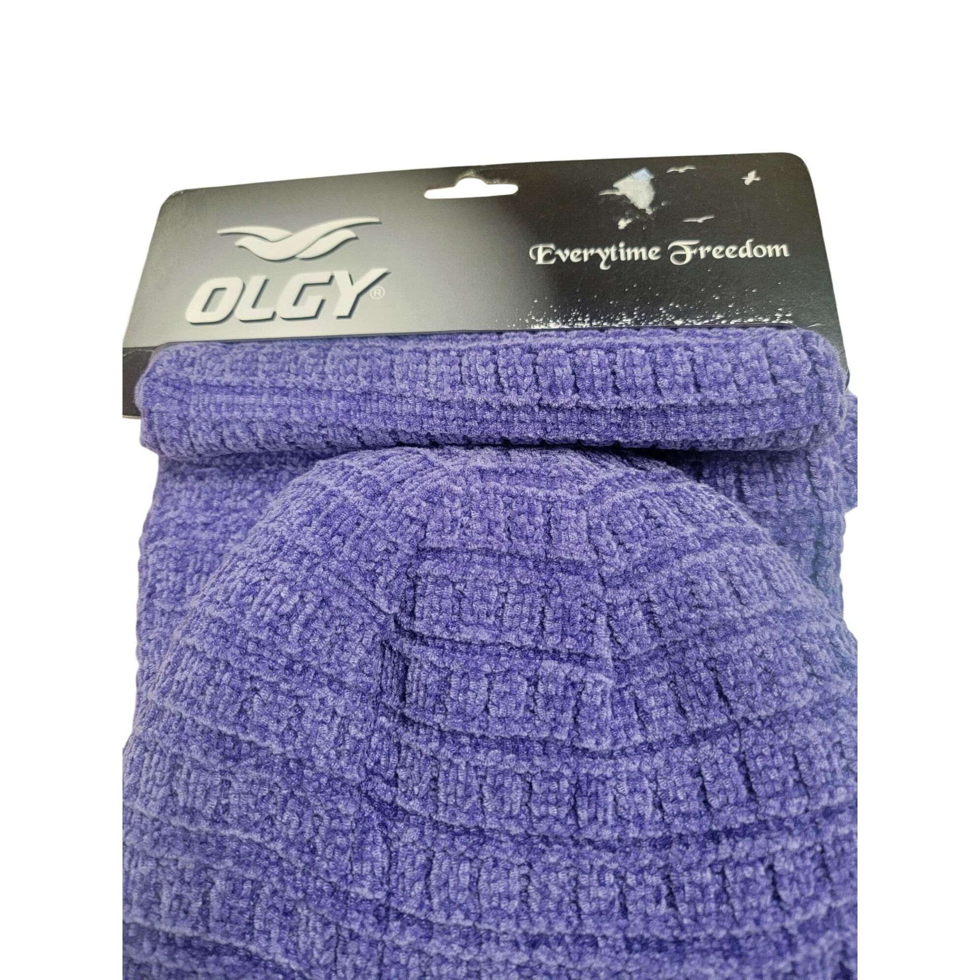 Other Olgy Knit Beanie Hat & Scarf Set Purple Acrylic Winter Warm Size ONE SIZE - 1 Thumbnail
