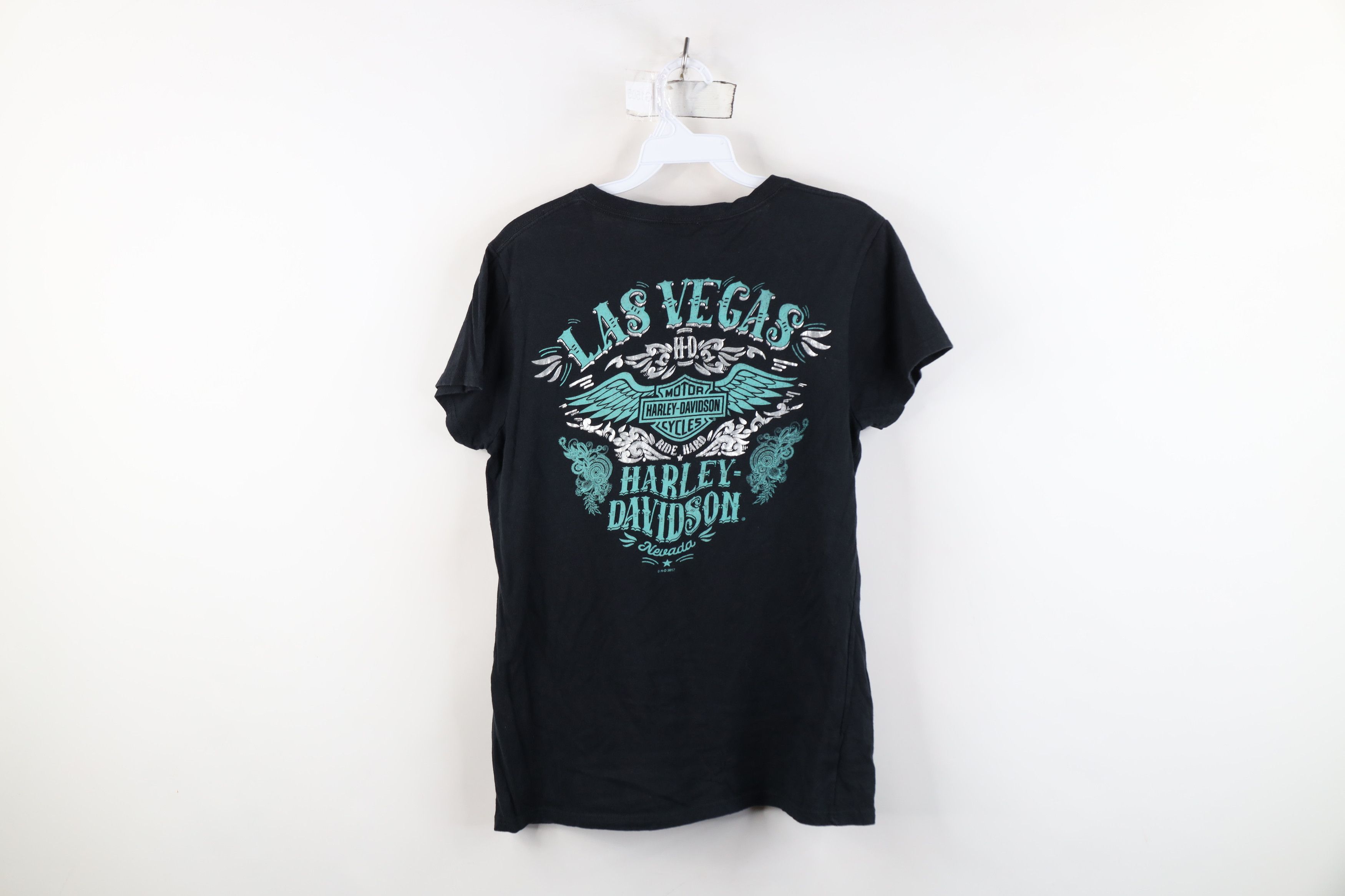 Harley Davidson Y2K Harley Davidson Spell Out Las Vegas Wings T-Shirt Black Size M / US 6-8 / IT 42-44 - 12 Thumbnail