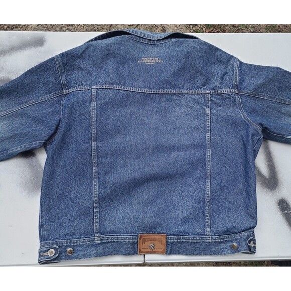 Rocawear Vintage Rocawear Denim Trucker Jacket 90s Leather Patch Size US XXL / EU 58 / 5 - 4 Thumbnail