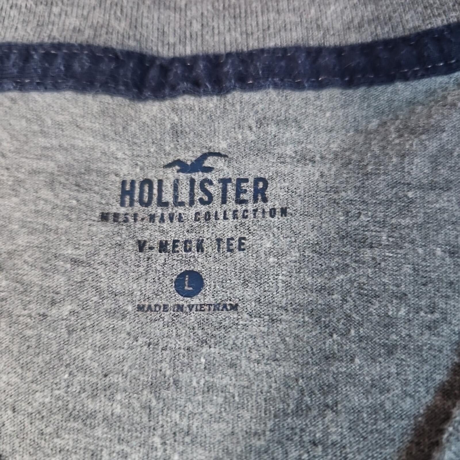 Hollister Hollister V-neck L Gray Tshirt Size US L / EU 52-54 / 3 - 3 Thumbnail