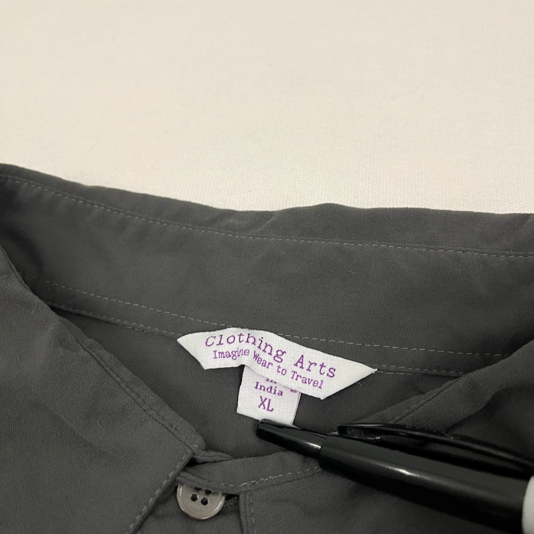 Vintage Clothing Arts Shirt Mens XL Gray Travel Commute Pick Pocket Proof P^Cubed Button Size US XL / EU 56 / 4 - 2 Thumbnail