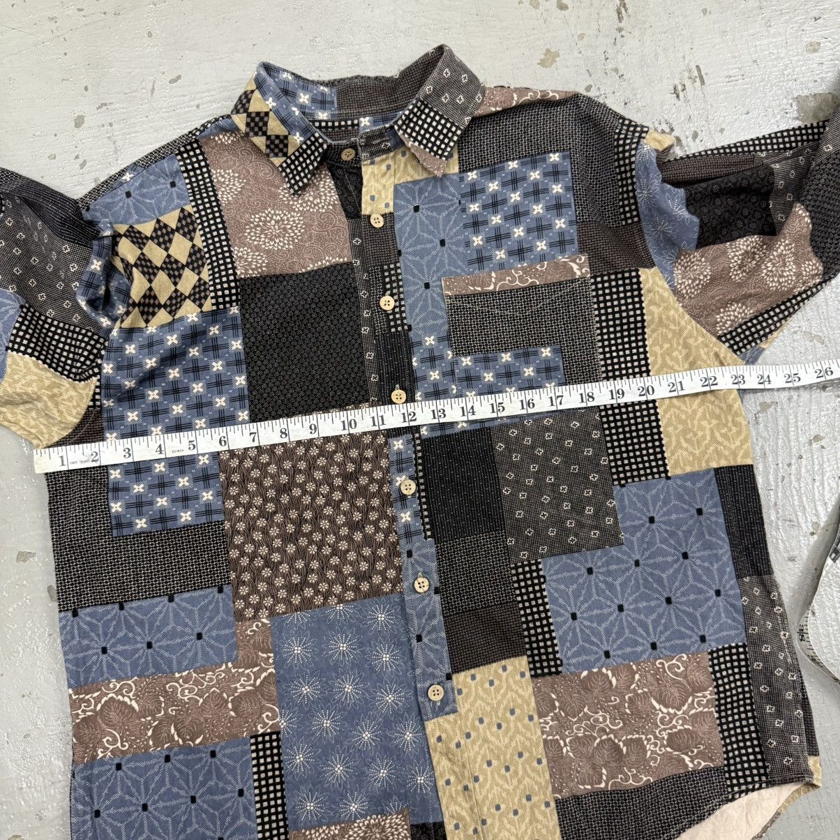 Japanese Brand ChangeWell Japan Patchwork Sashiko Boro Design Shirt Kapital Size US XL / EU 56 / 4 - 5 Thumbnail