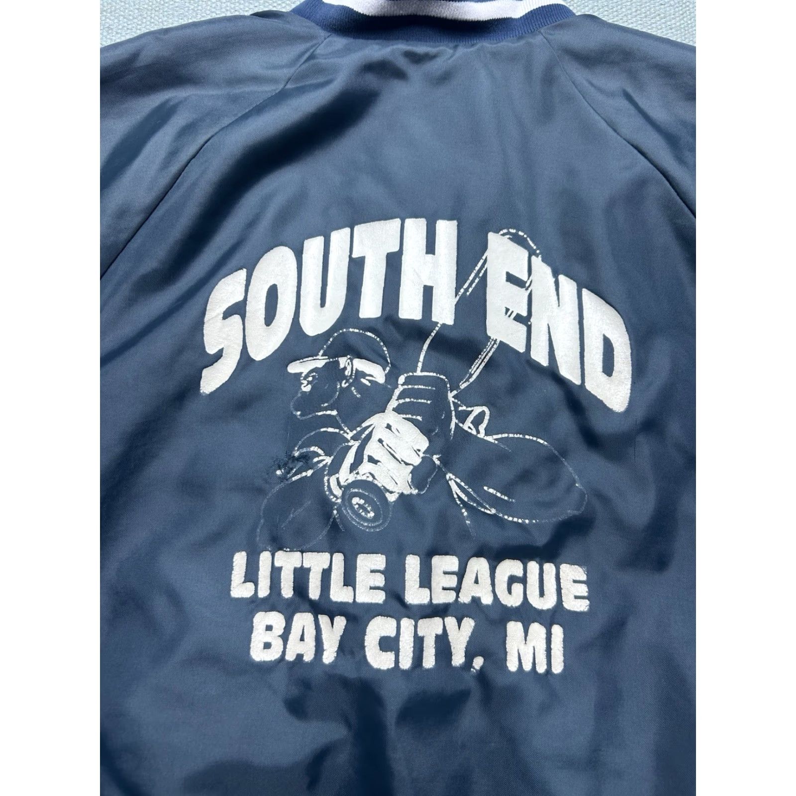 Vintage VINTAGE 80s Satin Jacket South End Little League Baseball Bay City Michigan XL Jacket Men Womens? Size US XL / EU 56 / 4 - 2 Thumbnail