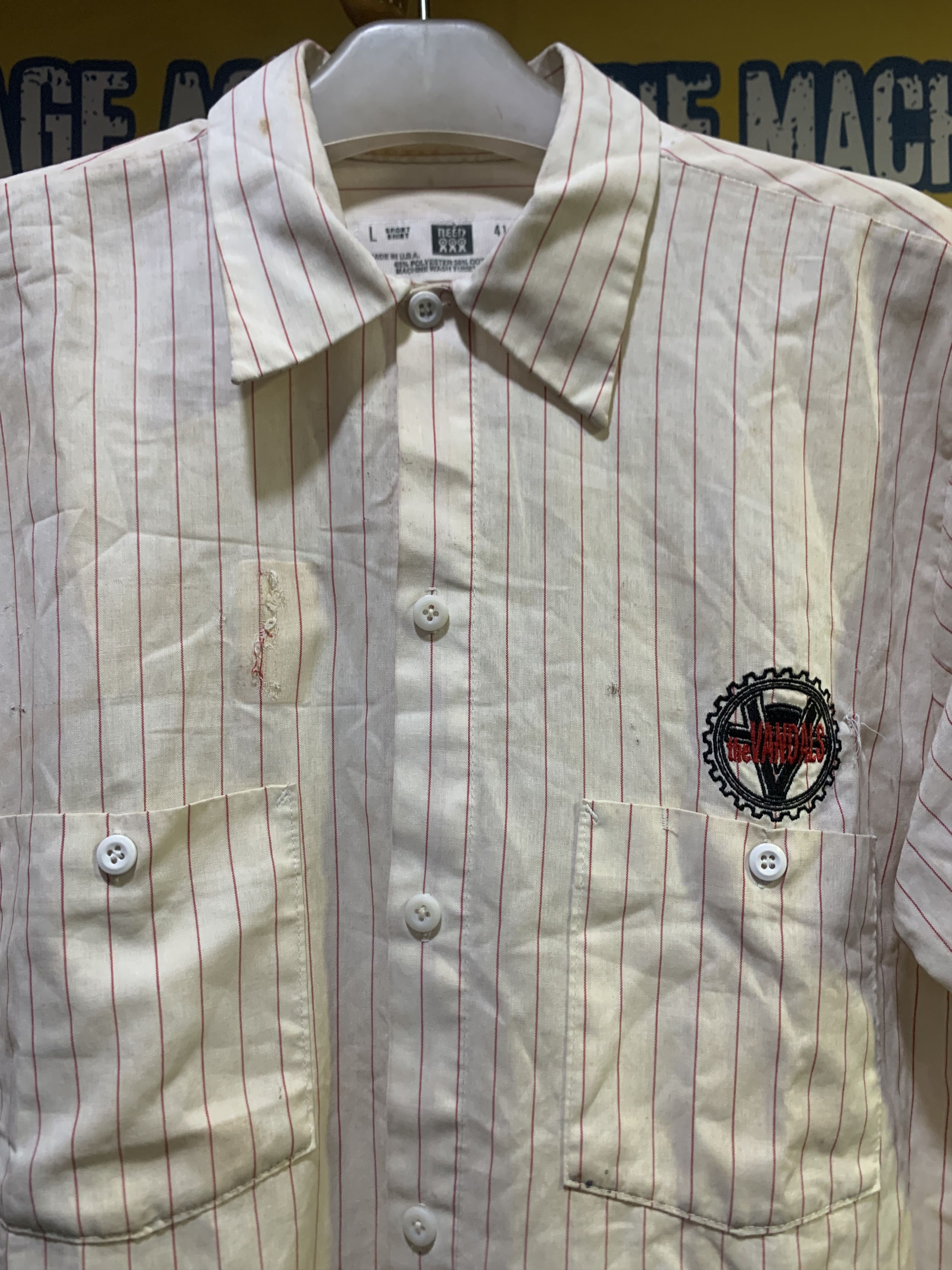 Vintage THE VANDALS “Embroidery Logo Pocket” Button Up Band