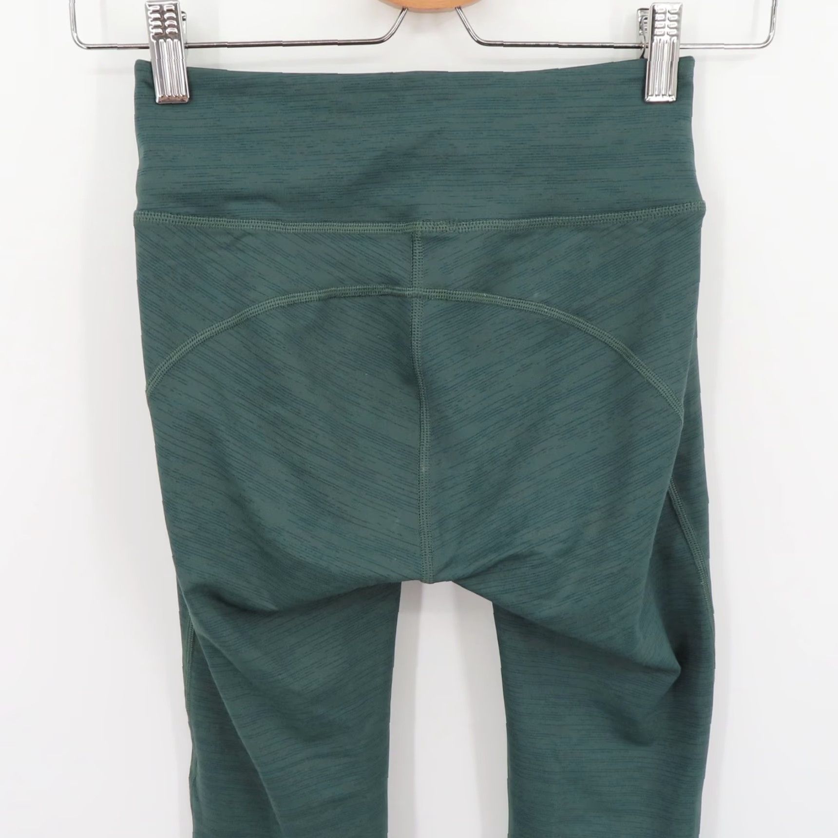 Outdoor Voices Outdoor Voices Women XS Extra Small Green Striped Leggings Athletic Waist Pocket Size 26" / US 2 / IT 38 - 5 Thumbnail