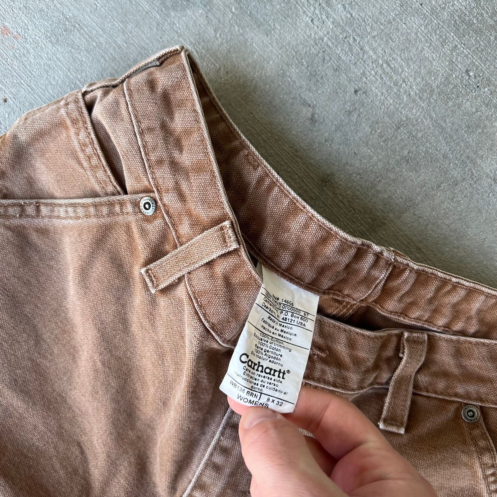 Carhartt × Vintage Carhartt brown WOMENS double knee work wear carpenter pants Size US 28 / EU 44 - 5 Thumbnail