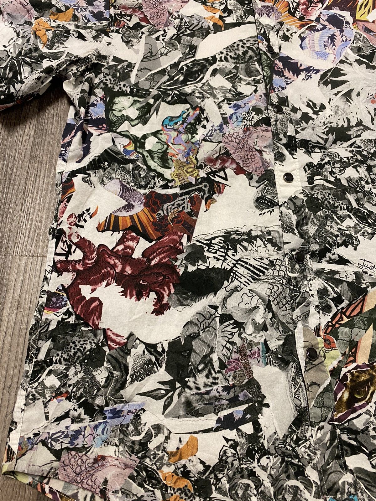 Just Cavalli Just Cavalli Button Up Short Sleeve Shirt All Over Print Size US M / EU 48-50 / 2 - 5 Thumbnail