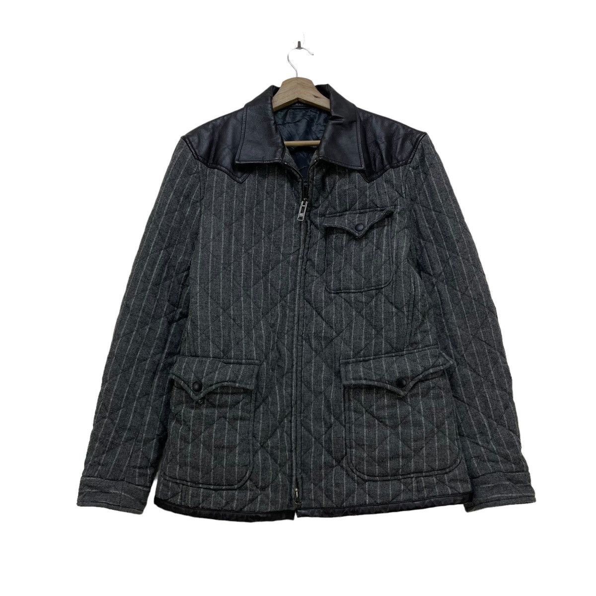 Japanese Brand 💥Takeo Kickuchi Quilted Western Leather Jacket Size US M / EU 48-50 / 2 - 1 Thumbnail