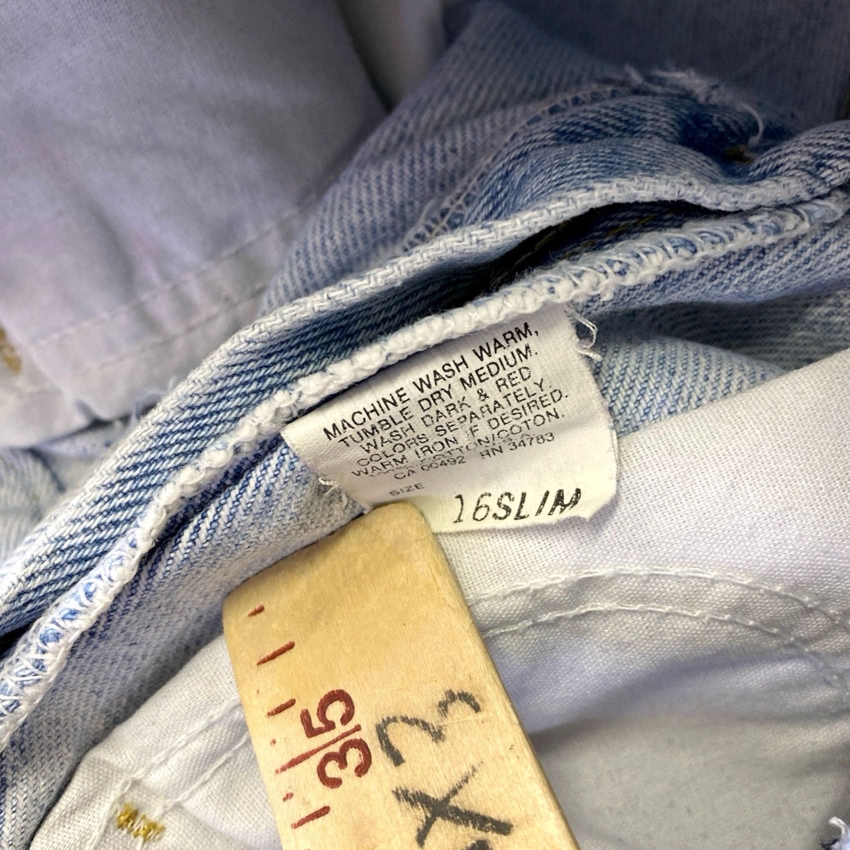 Lee VINTAGE Lee Fit Blue Denim Jeans Slim 24x29.5 Regular Women 80s Straight Classic Fit Medium Wash Size 42" / US 20 - 4 Thumbnail
