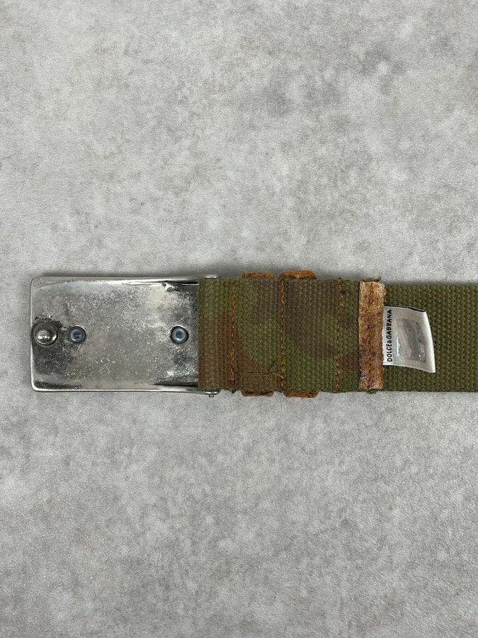 Dolce & Gabbana 2000s Dolce & Gabbana Camo Green Canva Belt Size ONE SIZE - 3 Thumbnail