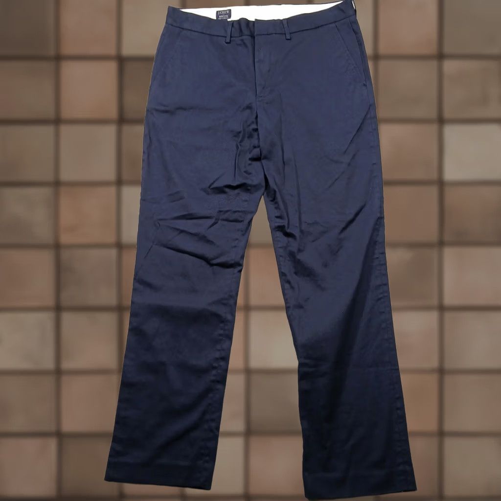 J.Crew J.Crew Bedford Chino Pants Men's 33x32 Navy Stretch Cotton Straight Fit Size US 33 - 1 Thumbnail