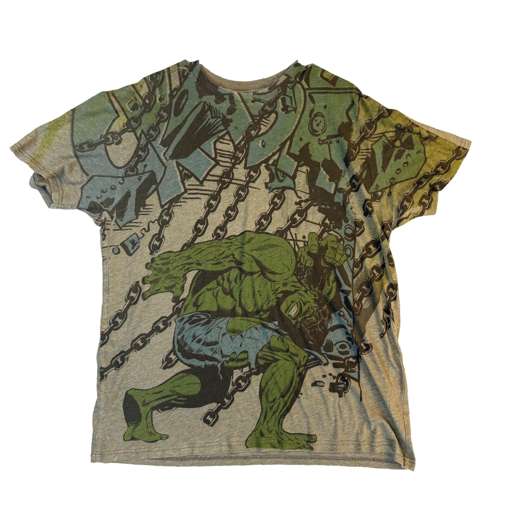 Vintage Marvel Comics Hulk Shirt Mens XL Heather Green All Over Print Graphic 2009 Tee Size US XL / EU 56 / 4 - 2 Thumbnail