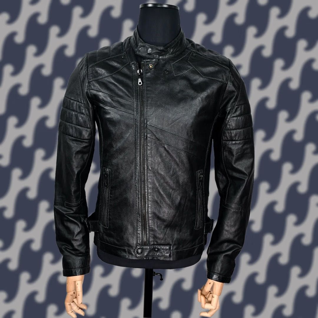 G-Star G-Star RAW Marchant JKT Biker Leather Mens Jacket M Black Static 1-0 Size US M / EU 48-50 / 2 - 1 Thumbnail