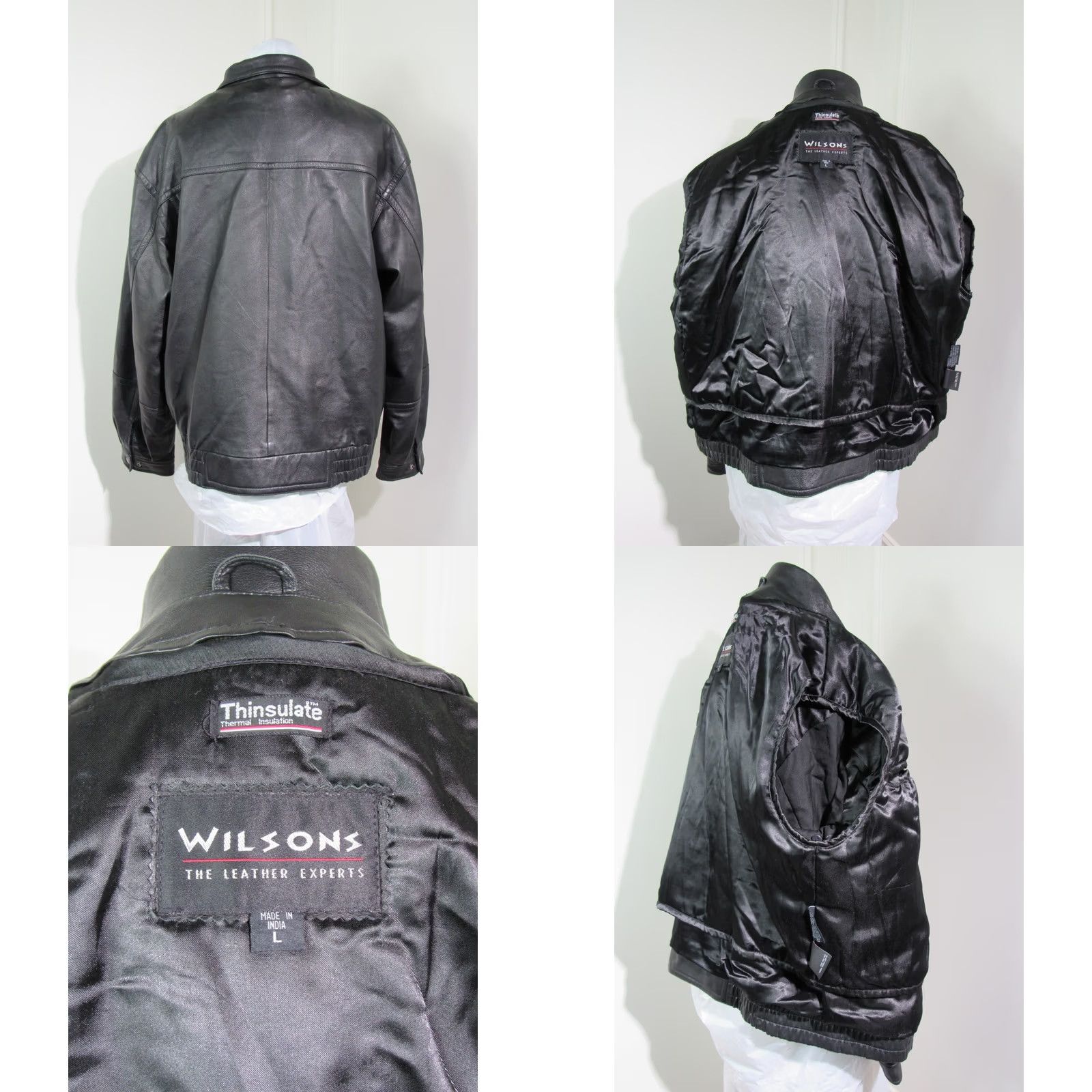 Wilson VINTAGE Wilson Black Leather Bomber Jacket Size L with Detachable Thinsulate Lining Mens Size US L / EU 52-54 / 3 - 8 Thumbnail