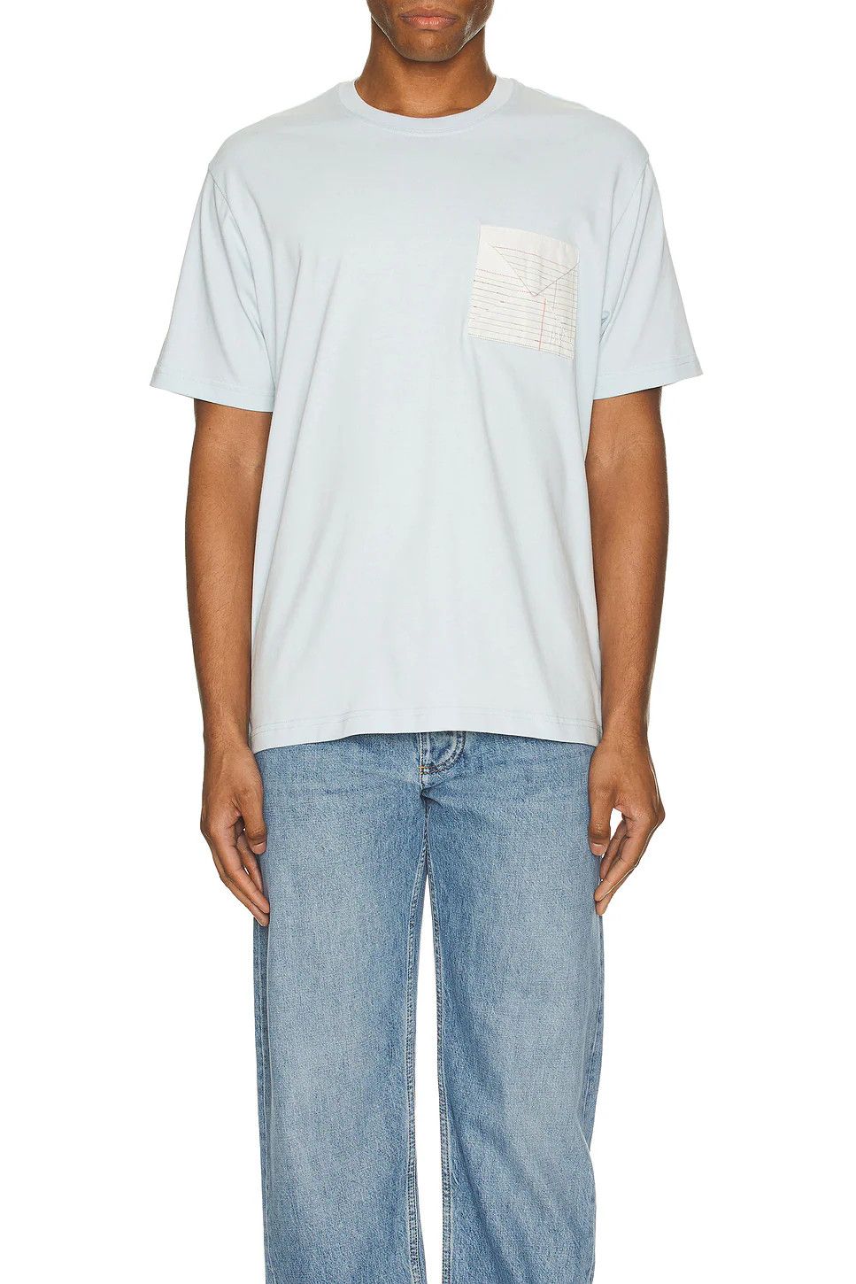 Bottega Veneta o1loc1c0426 804281 Pima Cotton Jersey T-Shirt in Light Blue Size US L / EU 52-54 / 3 - 3 Thumbnail