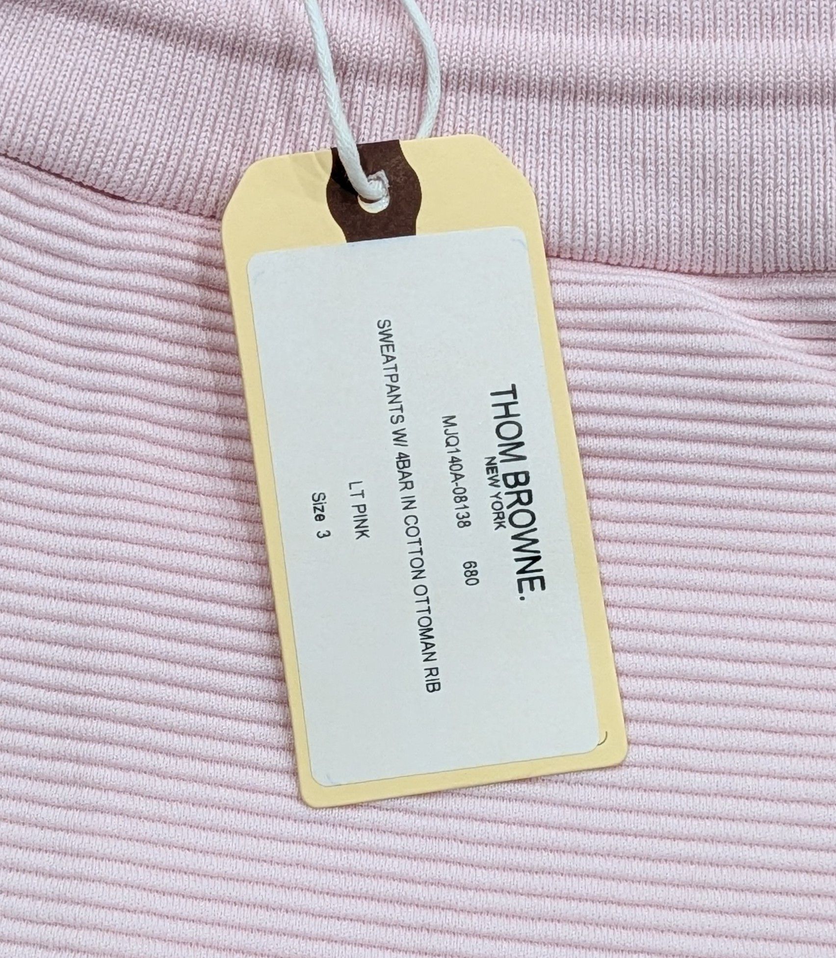 Thom Browne THOM BROWNE 4 Bar Cotton Jogger Pants Light Pink 3 - Large Size US 34 / EU 50 - 11 Thumbnail
