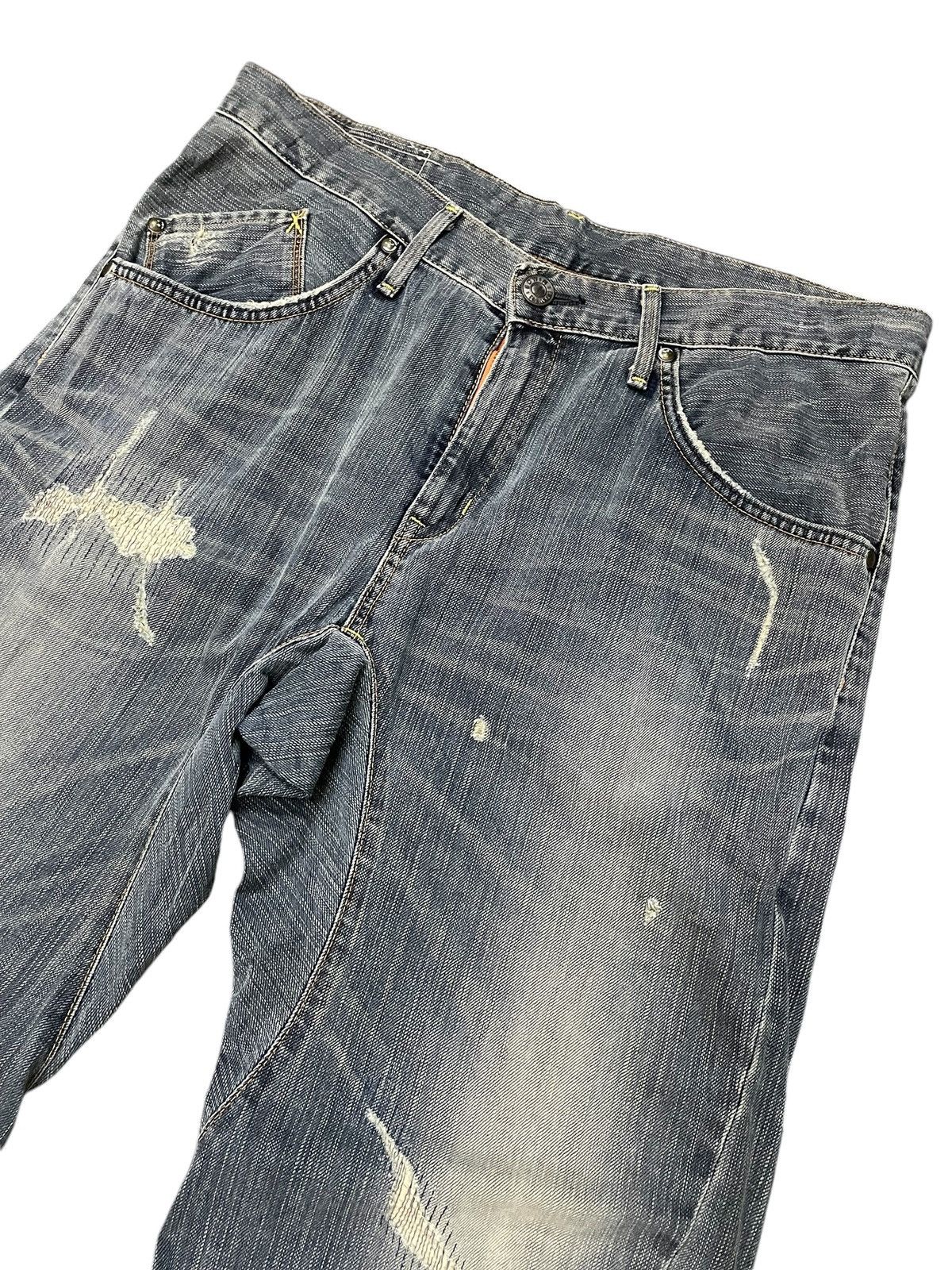 Edwin × Hysteric Glamour Edwin XV-Function Boro Heavy stitched Spiral Cropped Jeans Size US 34 / EU 50 - 4 Thumbnail