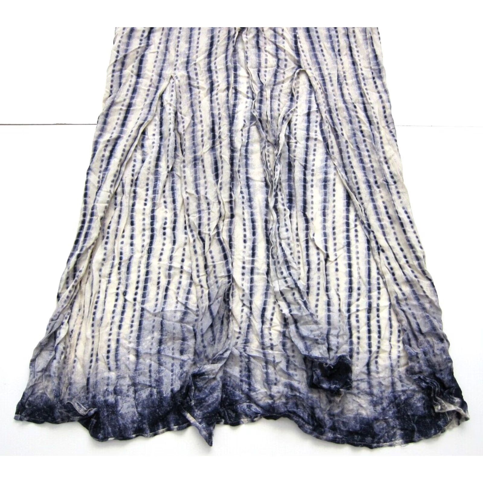 Vintage Honey Punch Maxi Dress Blue Ivory Tie Dye Button Short Sleeve L Vintage Kaftan Mid-Length Dress L Girls Mens Womens Size 36" / US 14 / IT 50 - 7 Thumbnail