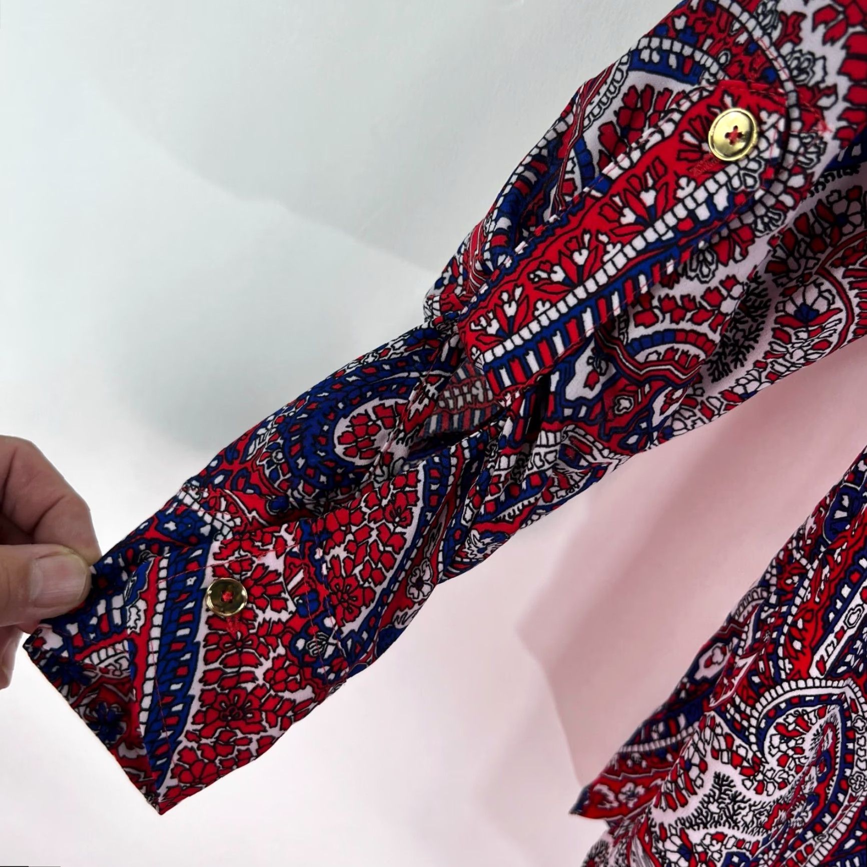 Jones New York Jones New York Signature Paisley Blouse Womens Size S Red White Blue Long Sleeve Size S / US 4 / IT 40 - 4 Thumbnail
