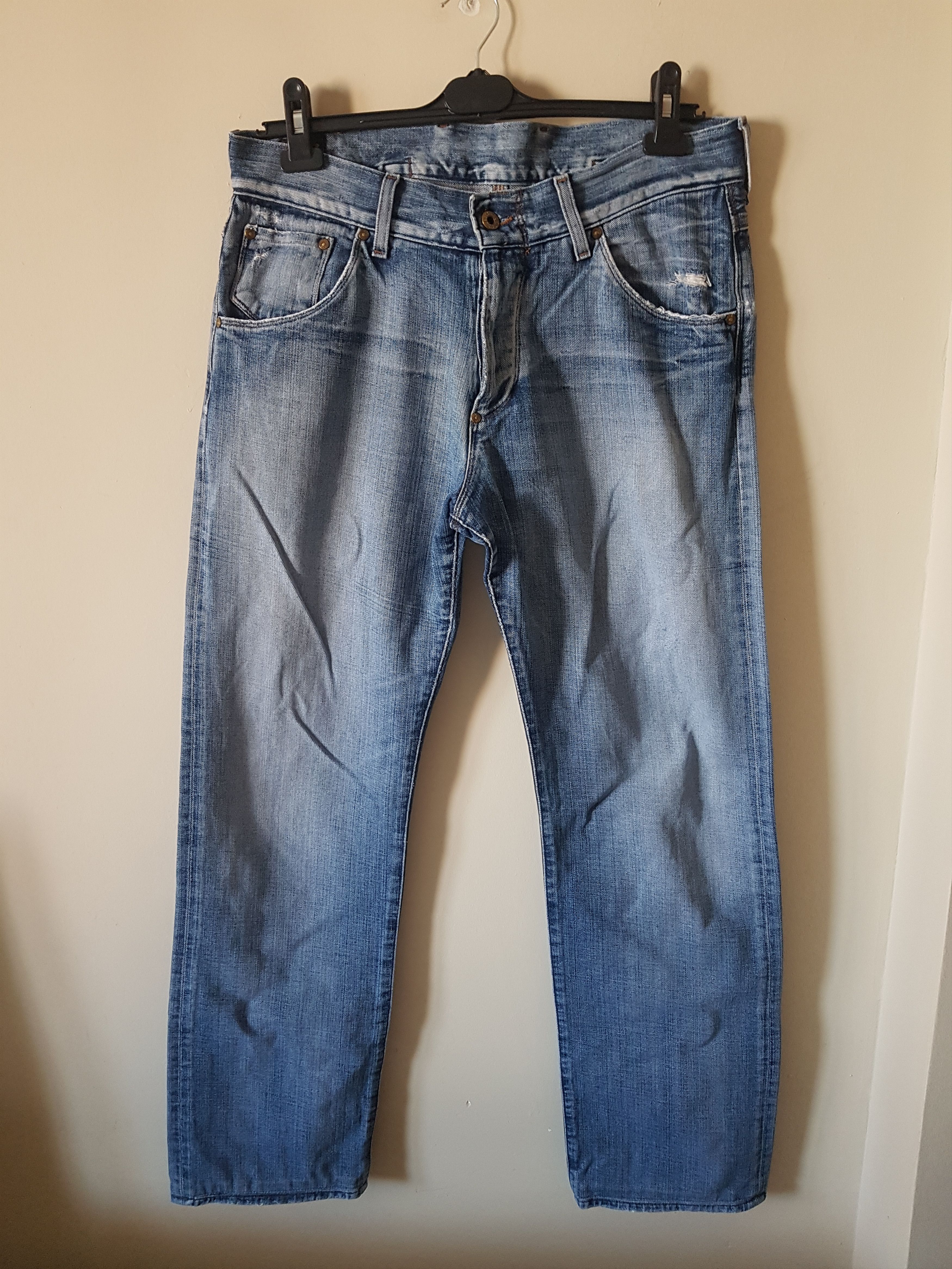 Lee Gold Label 101B Cinch Back Half Selvedge Cowboy Jeans Buckle Size US 32 / EU 48 - 1 Thumbnail