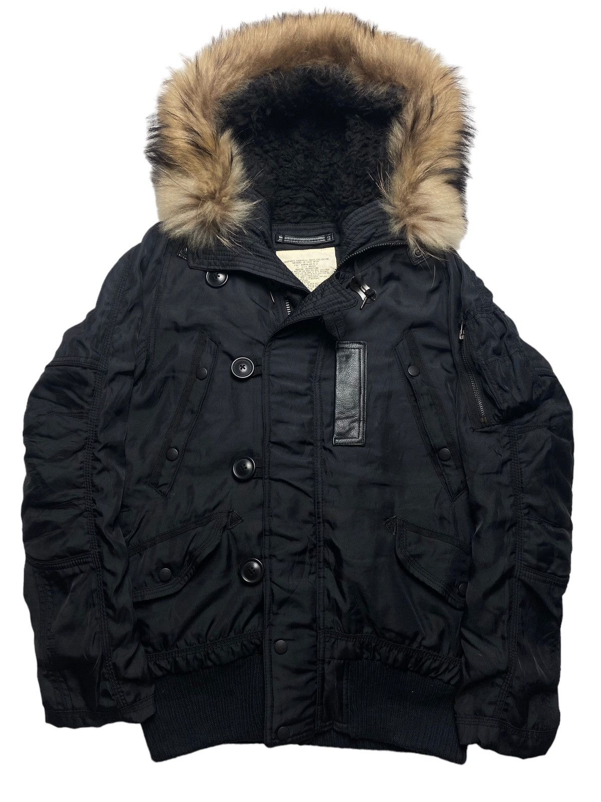 ジャケット・アウター 00s PPFM fur nylon jacket y2k archive PPFM military jacket 00S Y2K ARCHIVE MA-1 flight M polyester
