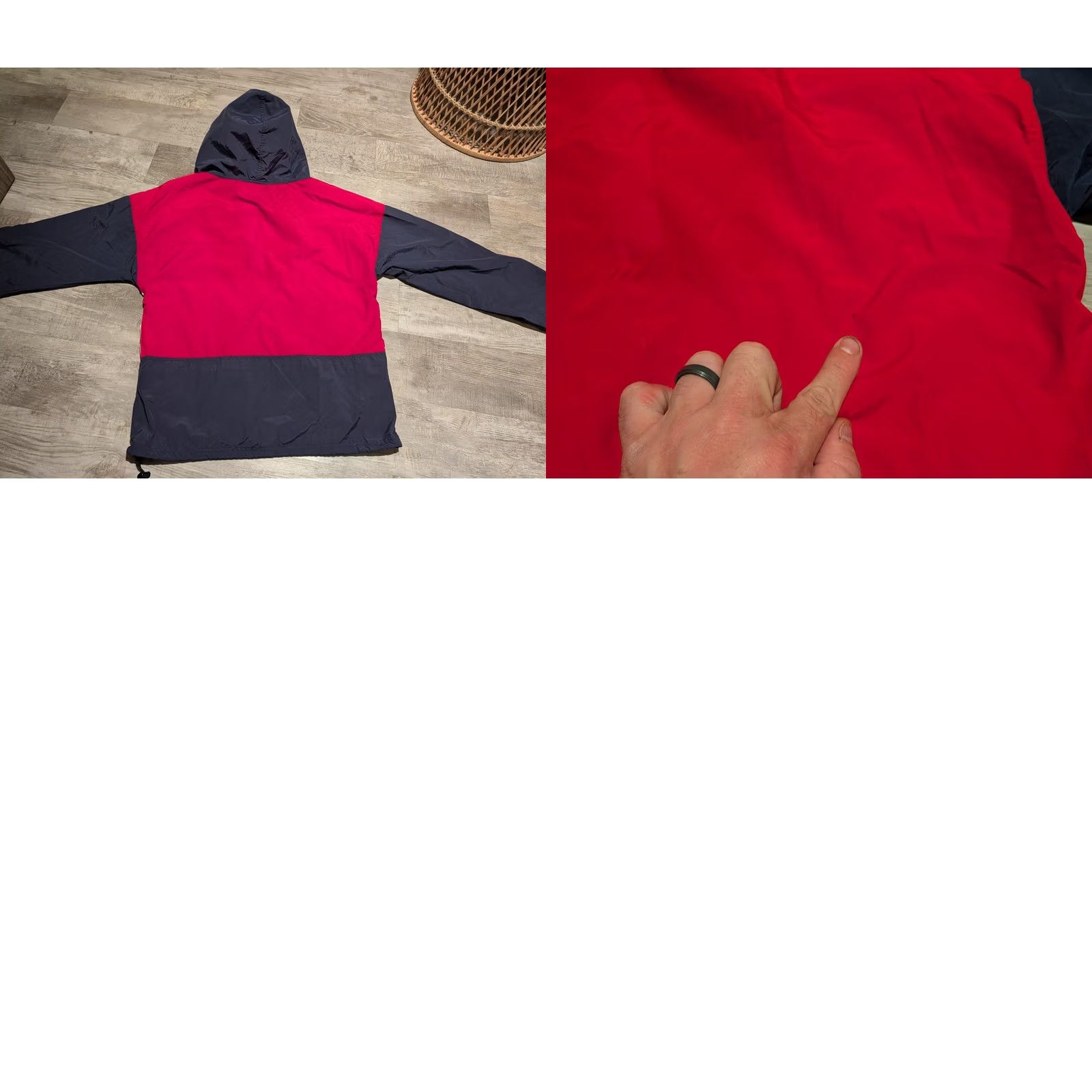 Vintage VINTAGE 90s LL Bean Anorak Jacket Mens S/M Red Blue Hooded Windbreaker Pullover USA Size US S / EU 44-46 / 1 - 11 Thumbnail