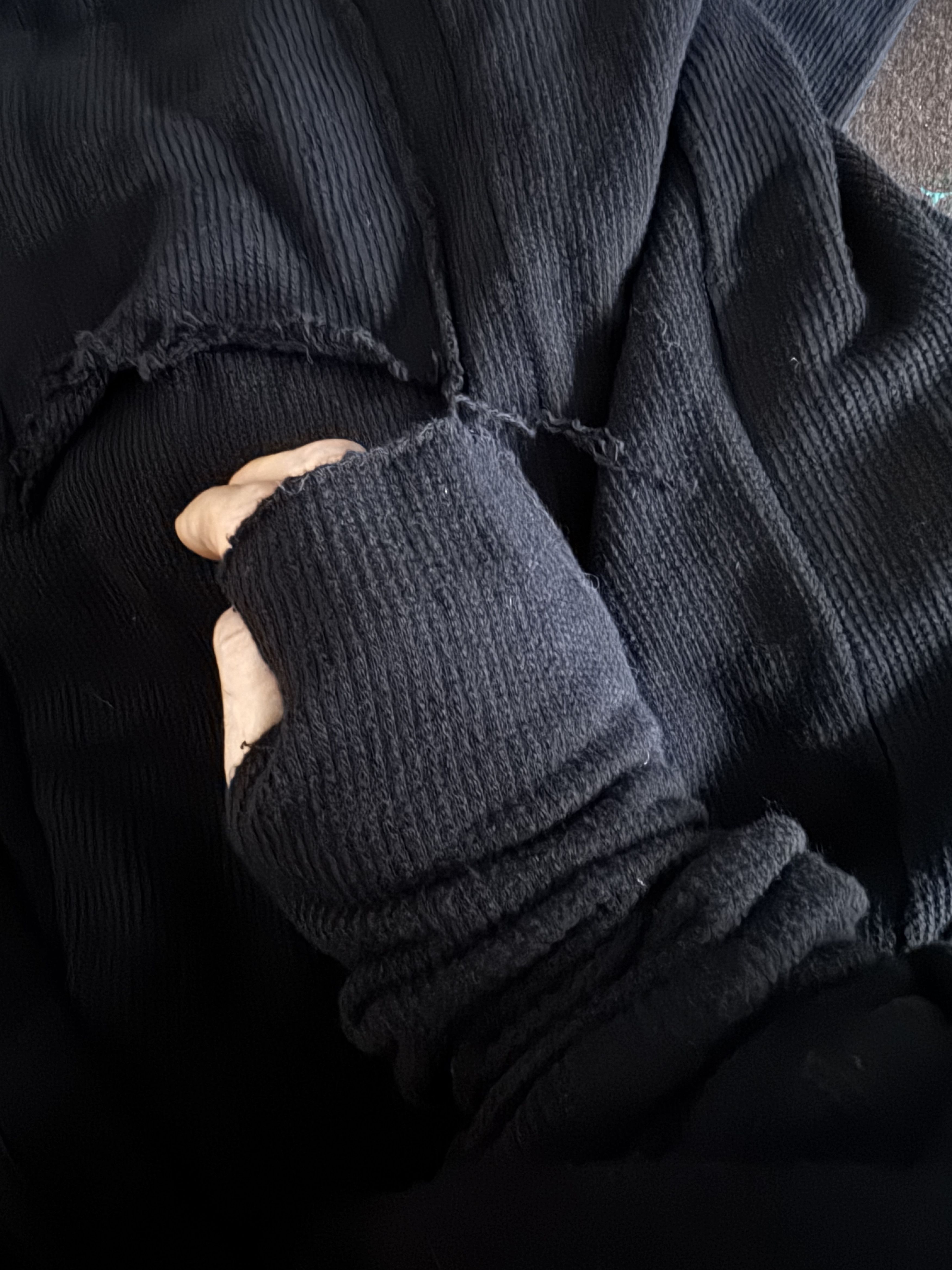 Thom Krom Thom Krom Long Asymetric Cardigan Black Cotton Rippstrick M Size US M / EU 48-50 / 2 - 6 Thumbnail