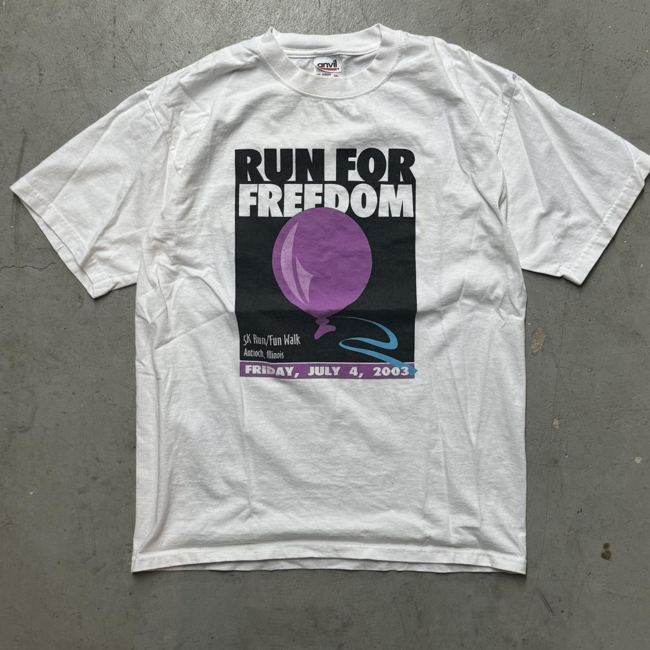 Anvil Vintage Y2k Run For Freedom Anvil T-Shirt Size US M / EU 48-50 / 2 - 1 Thumbnail