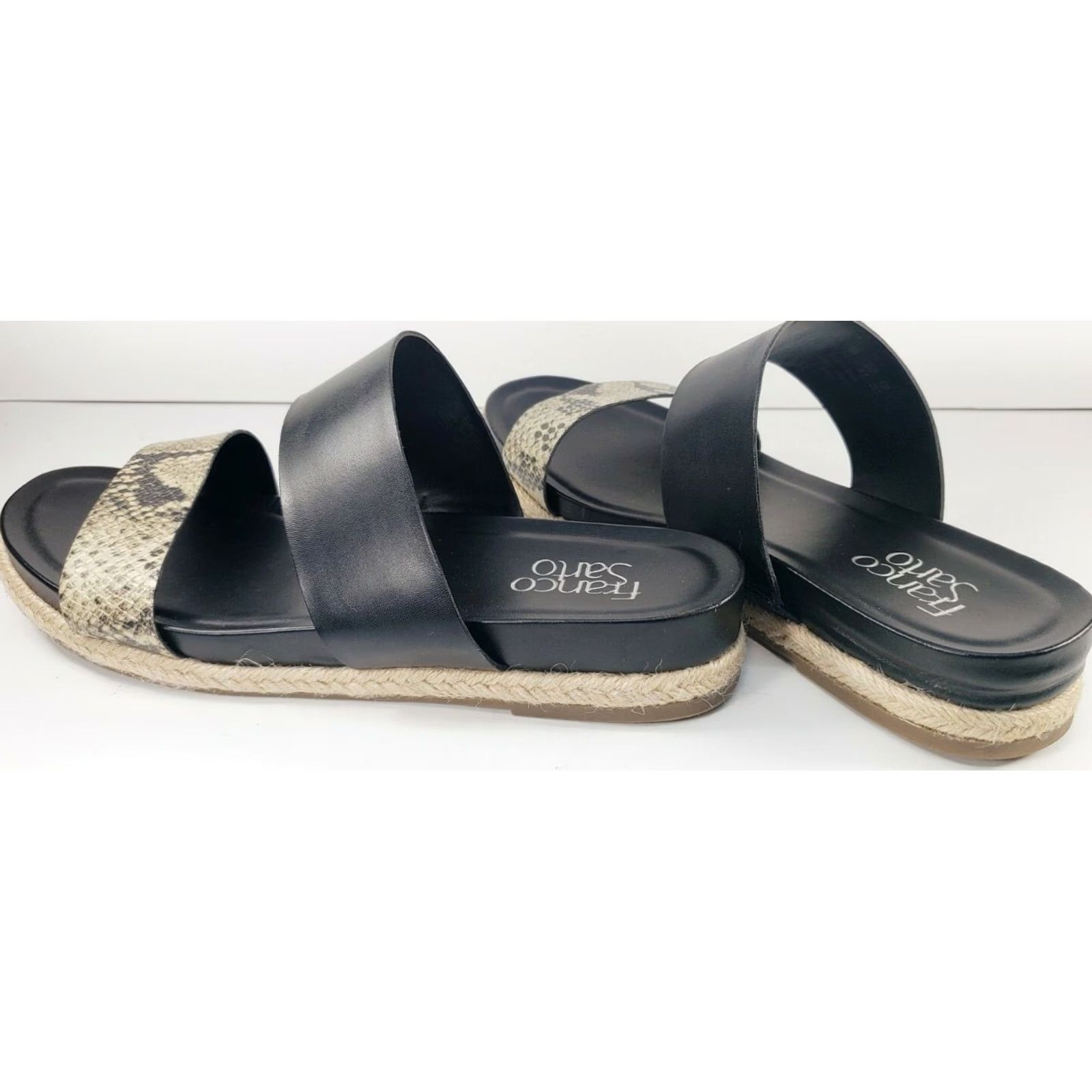 Franco Sarto Franco Sarto Babs Snakeskin Slides Sandals Black Size 8.5 Espadrille Flats Womens Shoes Size US 9 / IT 39 - 7 Thumbnail