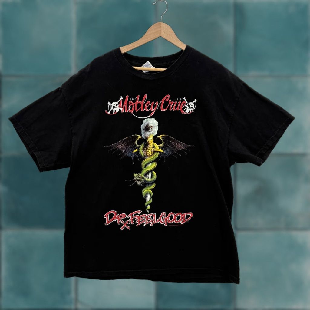 Vintage VINTAGE Motley Crue Shirt Mens XL Black Dr Feelgood Band Tennessee River 2003 Size US XL / EU 56 / 4 - 1 Thumbnail