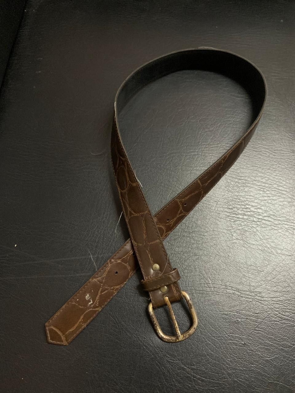 If Six Was Nine × Japanese Brand × Le Grande Bleu (L.G.B.) Dark brown alligator skin pattern belt Size ONE SIZE - 1 Thumbnail