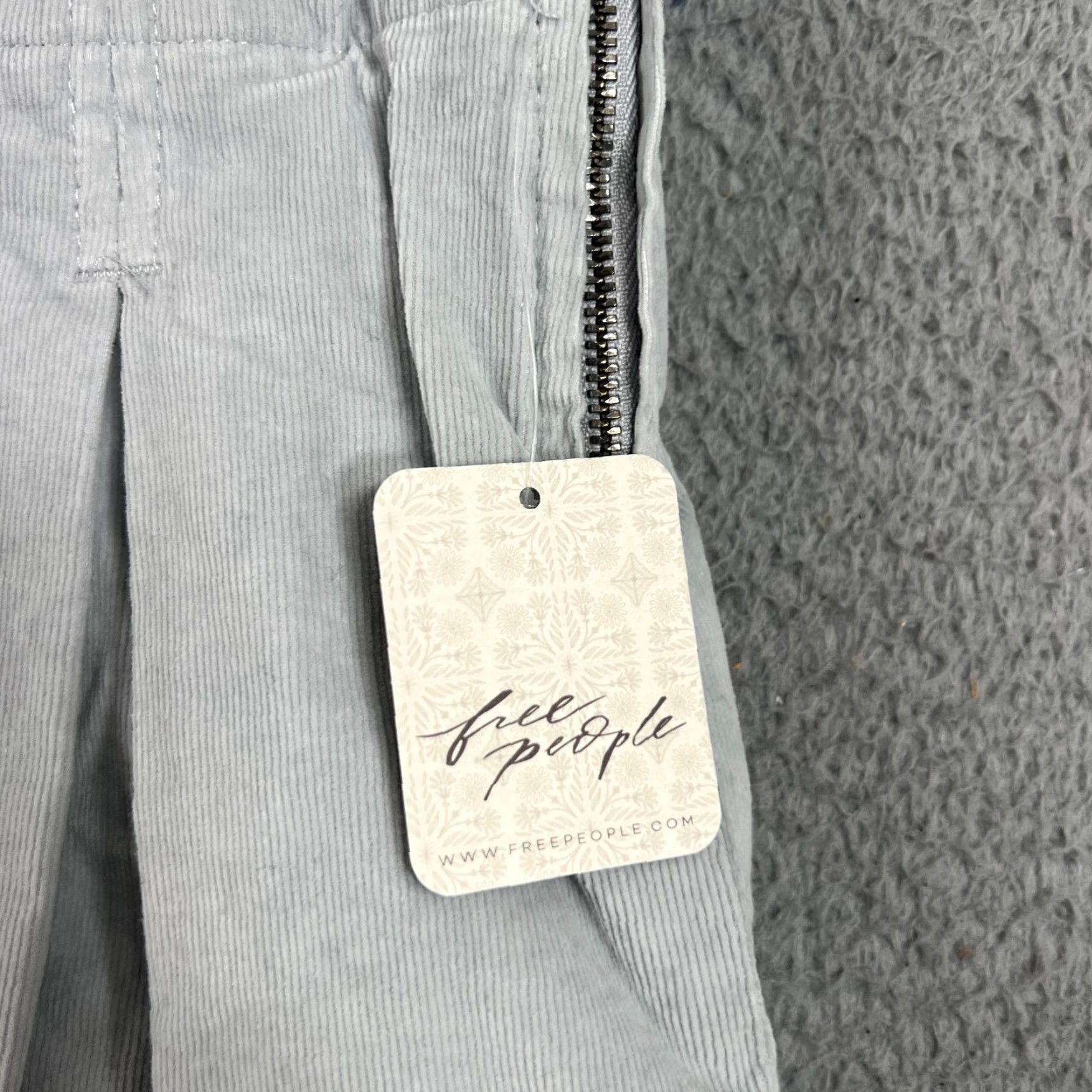 Free People Free People Corduroy Mini Skirt Women's 2 Blue Gray Ruffle Hem Boho NWT Size 26" / US 2 / IT 38 - 2 Thumbnail