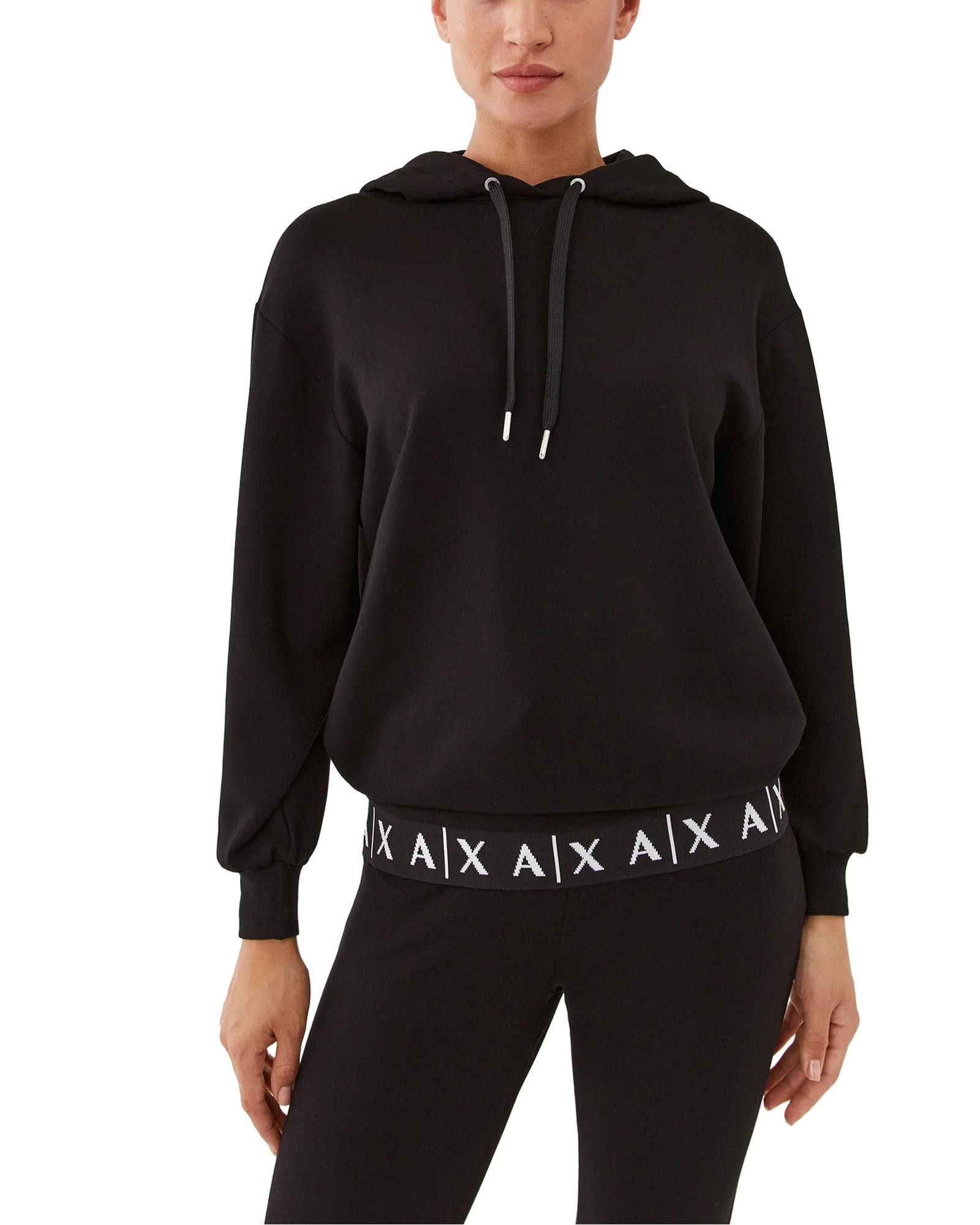 image of Armani Exchange Embellished Sweatshirt in Black, Women's (Size XS)