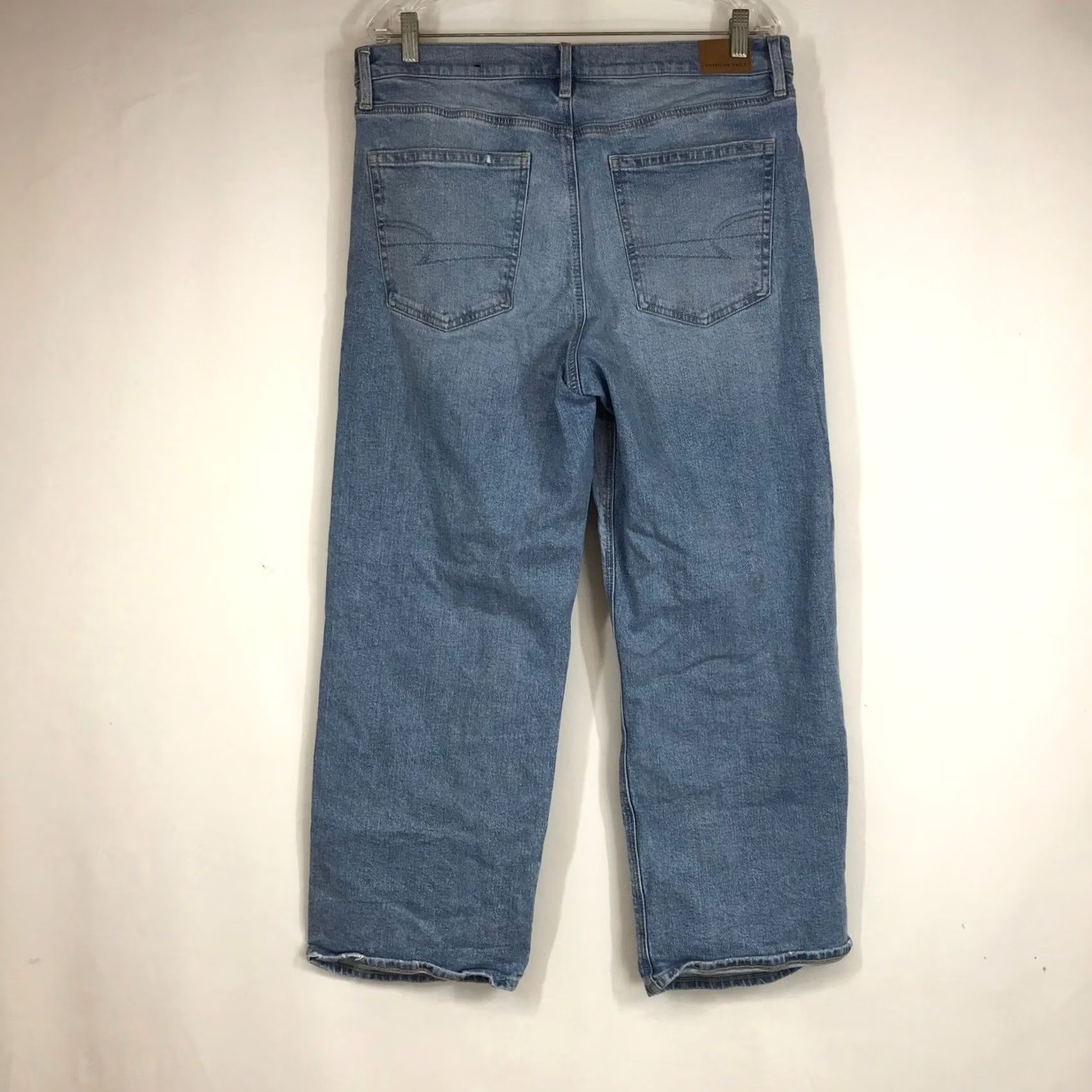Vintage American Eagle Strigid Jeans High Rise Wide Leg Light Wash Blue 12 Regular Women Size 34" / US 12 / IT 48 - 4 Thumbnail