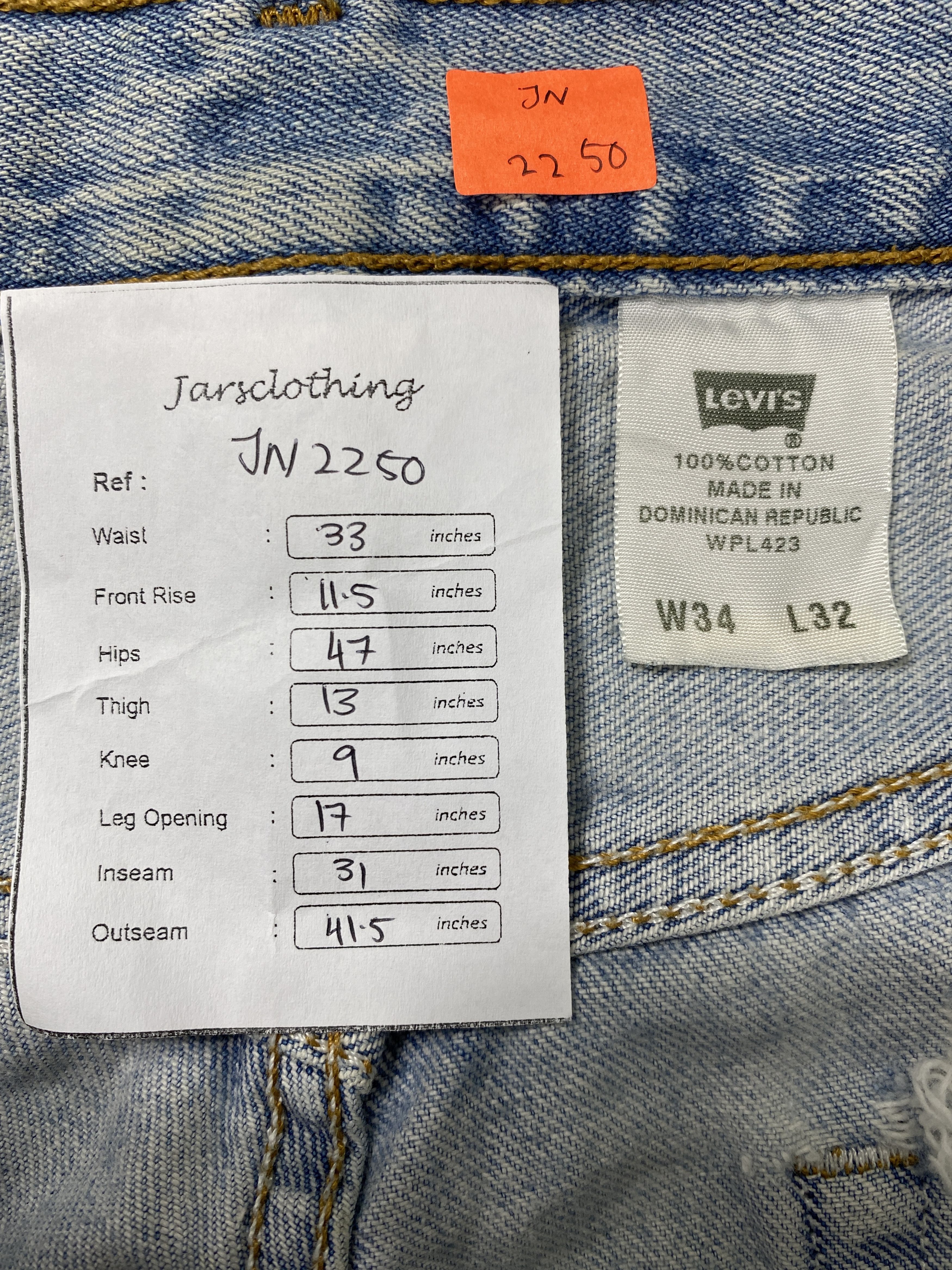 Levi's Light Blue Wash Vintage Levi's 501 Jeans 33x31 Denim -JN2250 Size US 33 - 8 Thumbnail