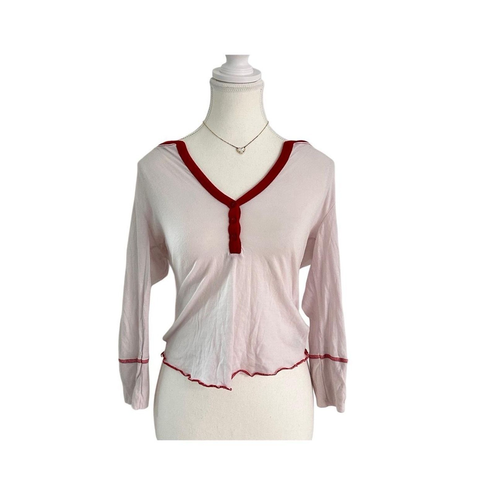 Other Vintage Fitted Size Medium Henley Top Super Soft Size M / US 6-8 / IT 42-44 - 1 Thumbnail